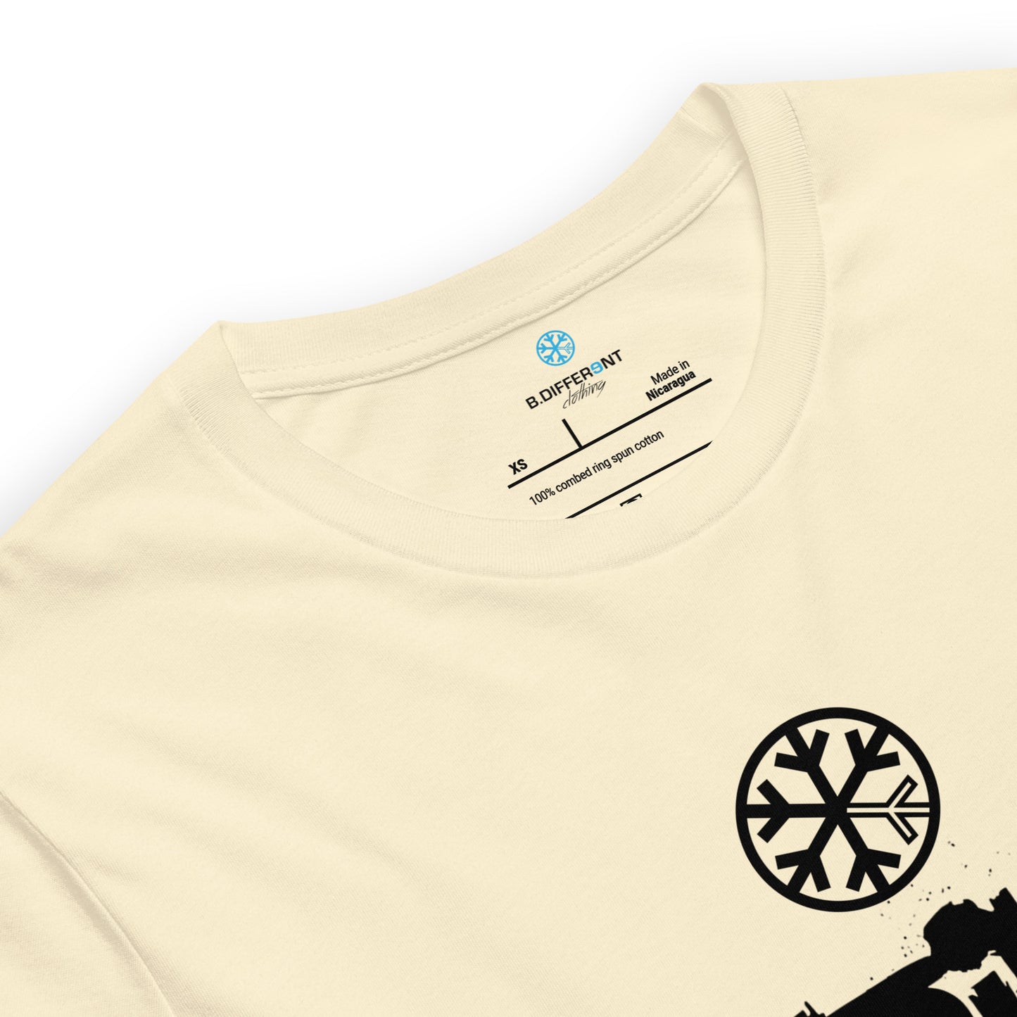 Beige-Outsider Graffiti Tag Tee from B.Different Clothing, collar, graffiti-inspired streetwear t-shirt