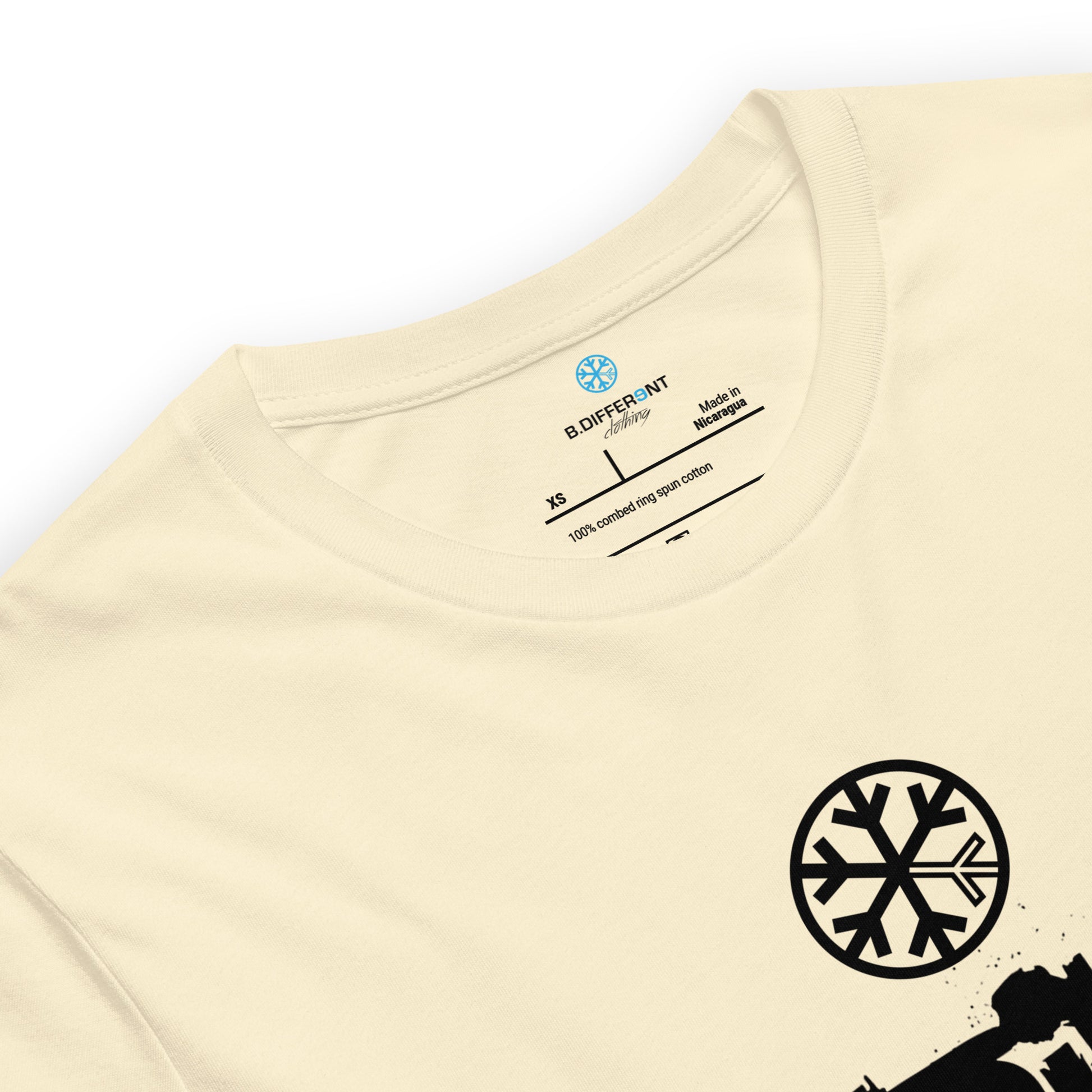 Beige-Outsider Graffiti Tag Tee from B.Different Clothing, collar, graffiti-inspired streetwear t-shirt