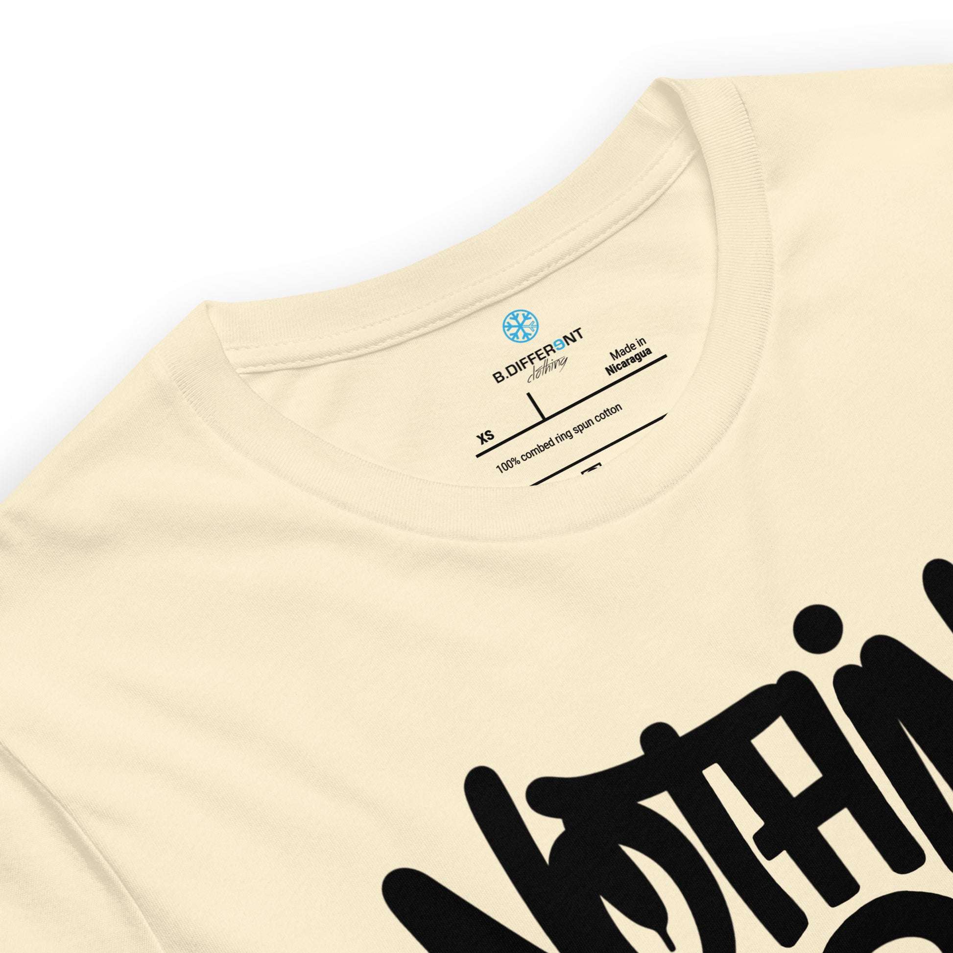 Beige-Nothing 2 Obey Graffiti Tee from B.Different Clothing, collar, graffiti-inspired streetwear t-shirt