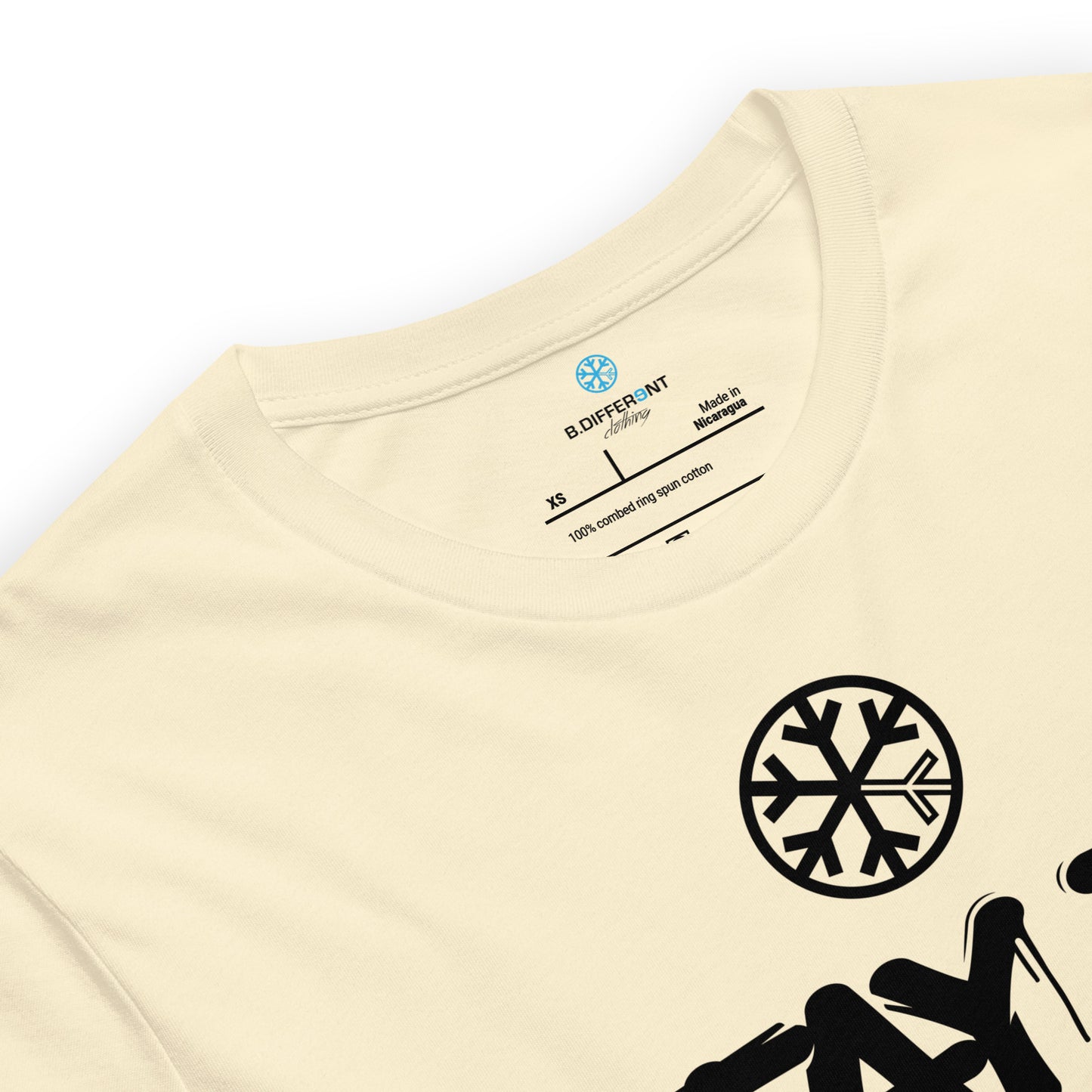 Beige-Stay Fly Graffiti Tag Tee from B.Different Clothing, collar, graffiti-inspired streetwear t-shirt