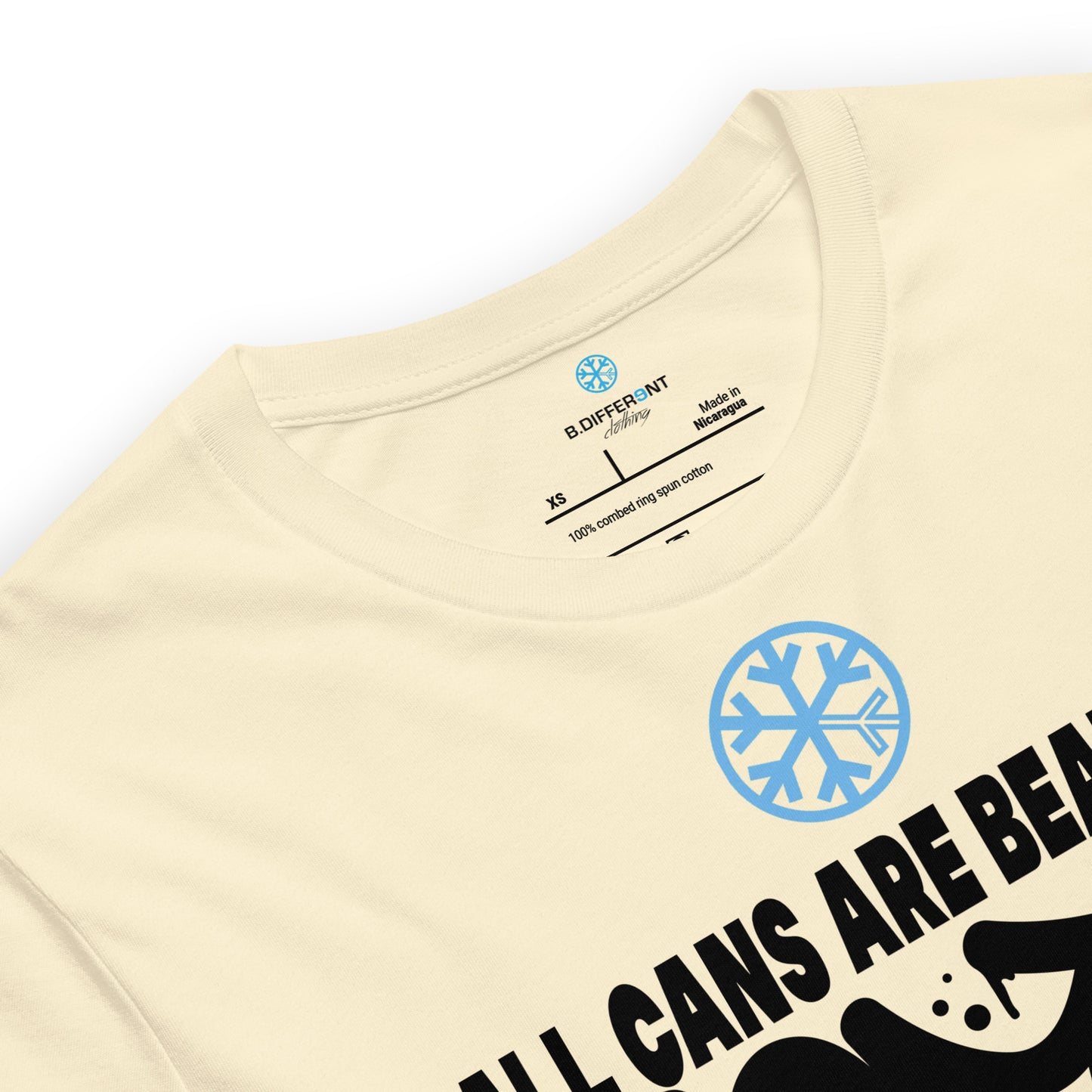 Beige-Acab Graffiti Tag Tee from B.Different Clothing, collar, graffiti-inspired streetwear t-shirt