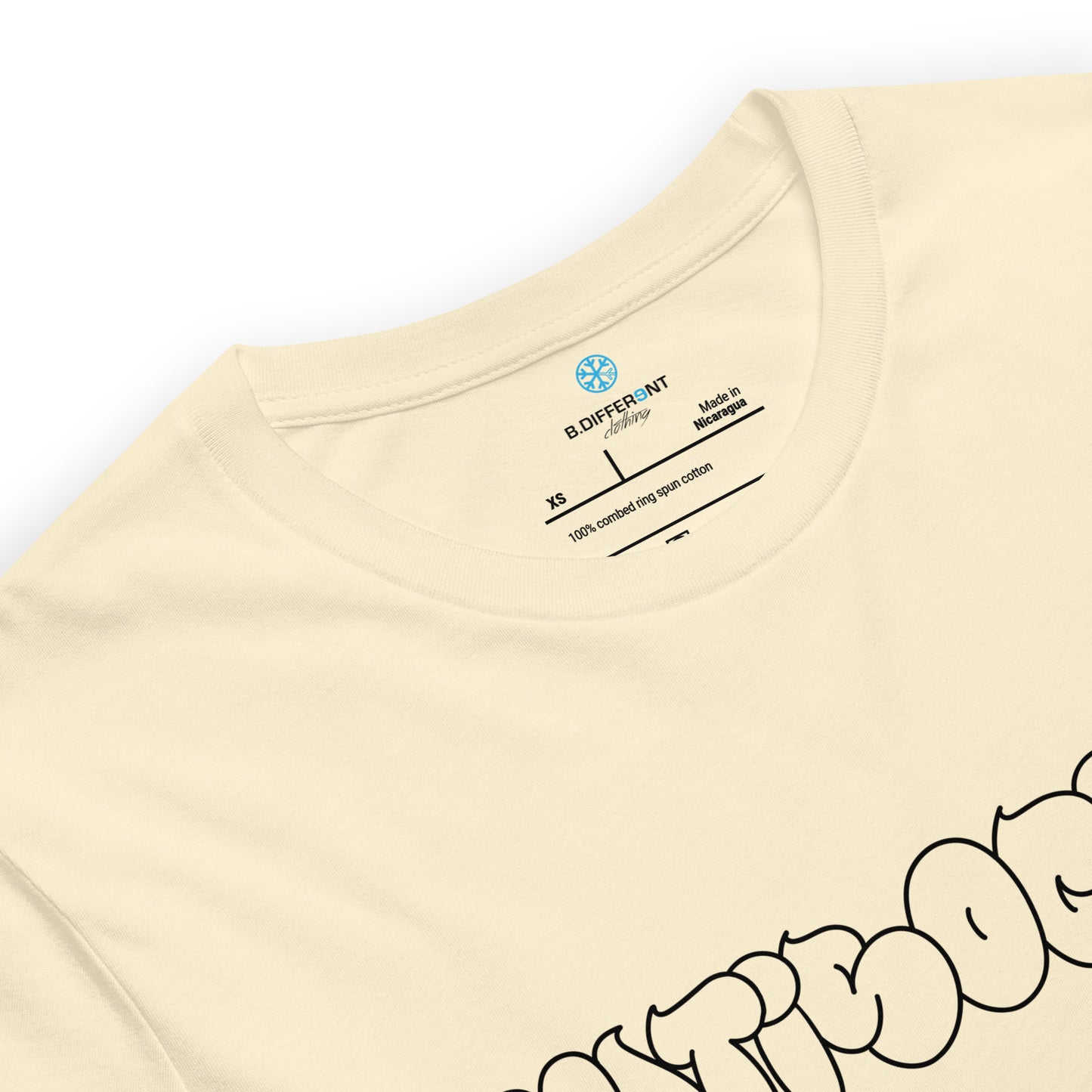 Beige-Antisocial Graffiti Hollow Tee from B.Different Clothing, collar, graffiti-inspired streetwear t-shirt