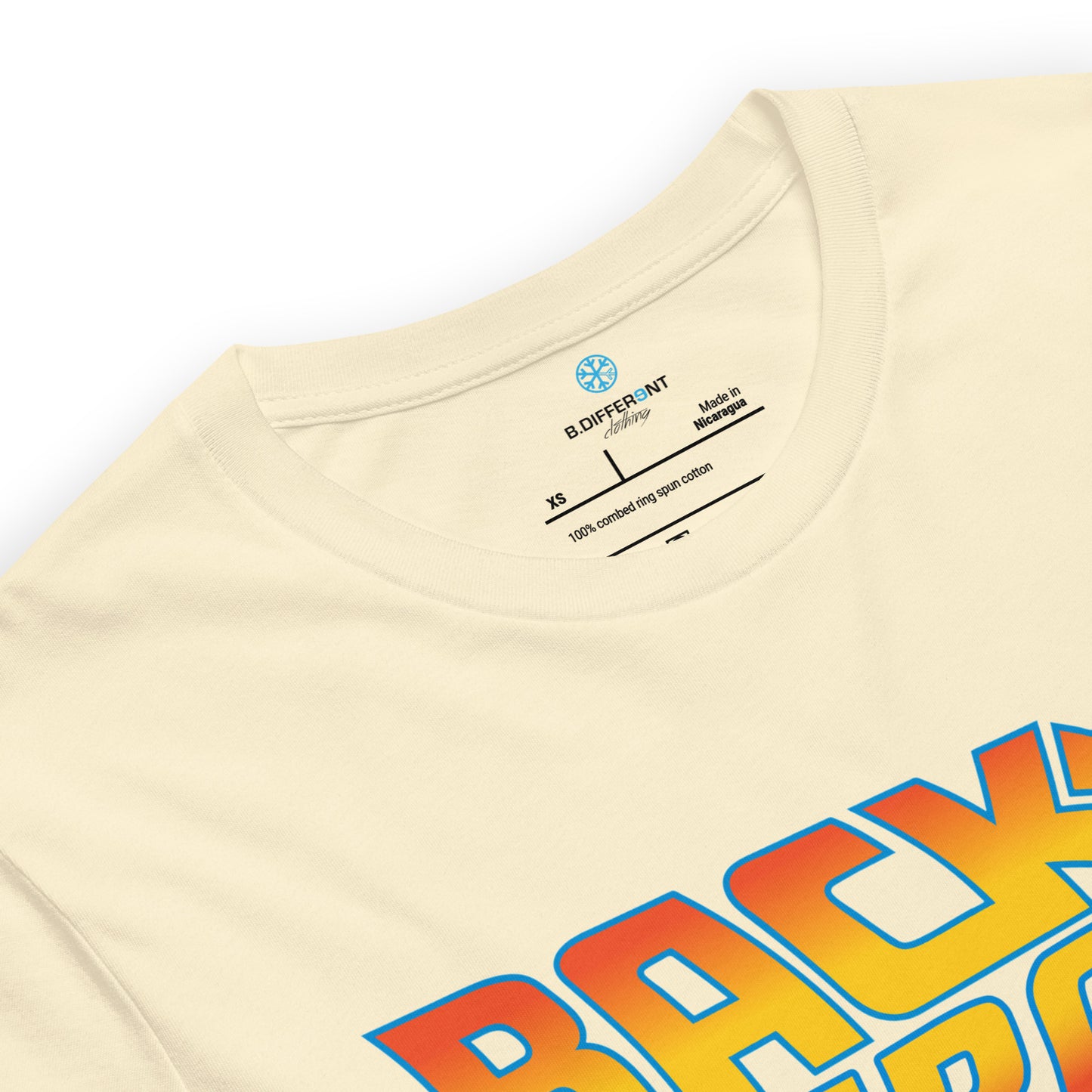 Beige-Back to the Graff Tee from B.Different Clothing, collar, graffiti-inspired streetwear t-shirt
