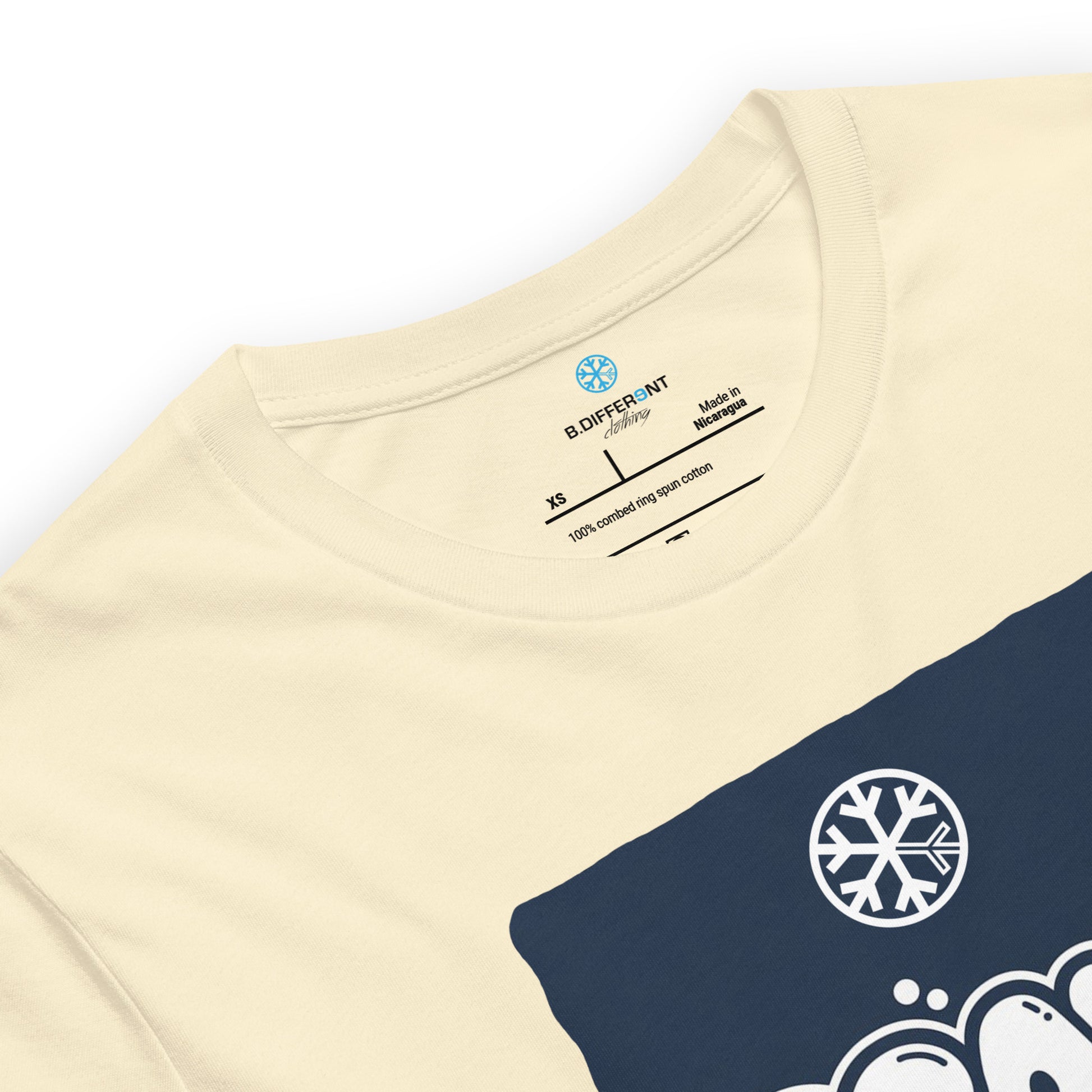 Beige-Dreamer Graffiti Throw-up Tee from B.Different Clothing, collar, graffiti-inspired streetwear t-shirt