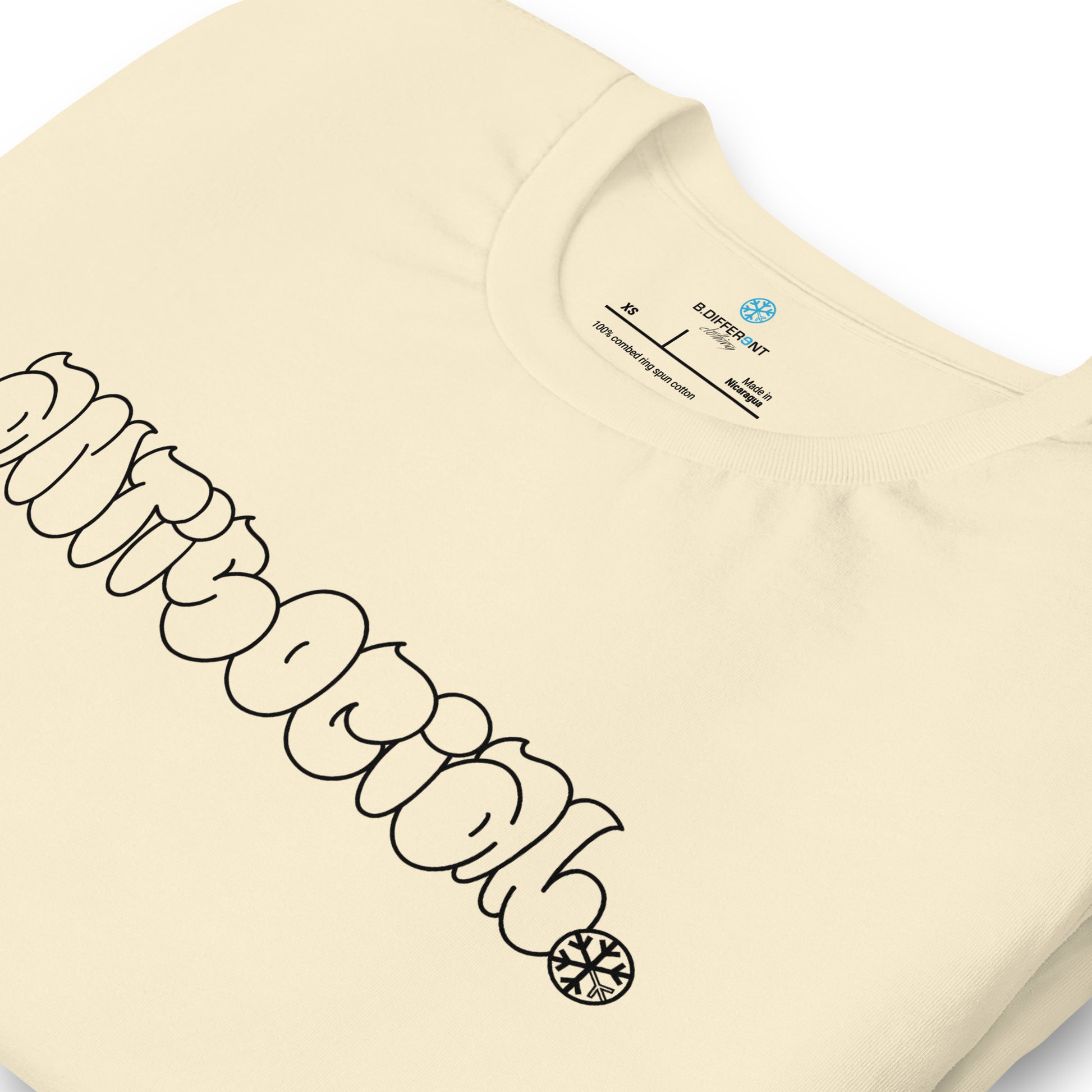 Beige-Antisocial Graffiti Hollow Tee from B.Different Clothing, detail, graffiti-inspired streetwear t-shirt