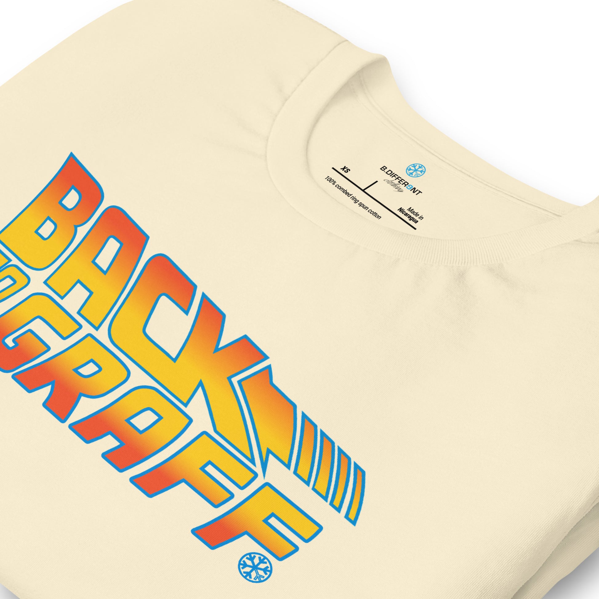 Beige-Back to the Graff Tee from B.Different Clothing, detail, graffiti-inspired streetwear t-shirt