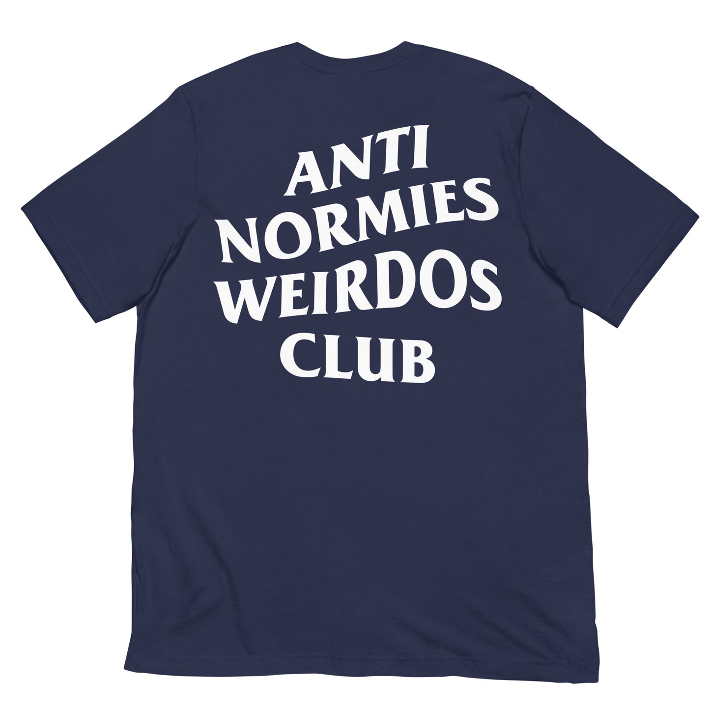 Navy-Anti Normies Weirdos Club Tee from B.Different Clothing, back view, graffiti-inspired streetwear t-shirt