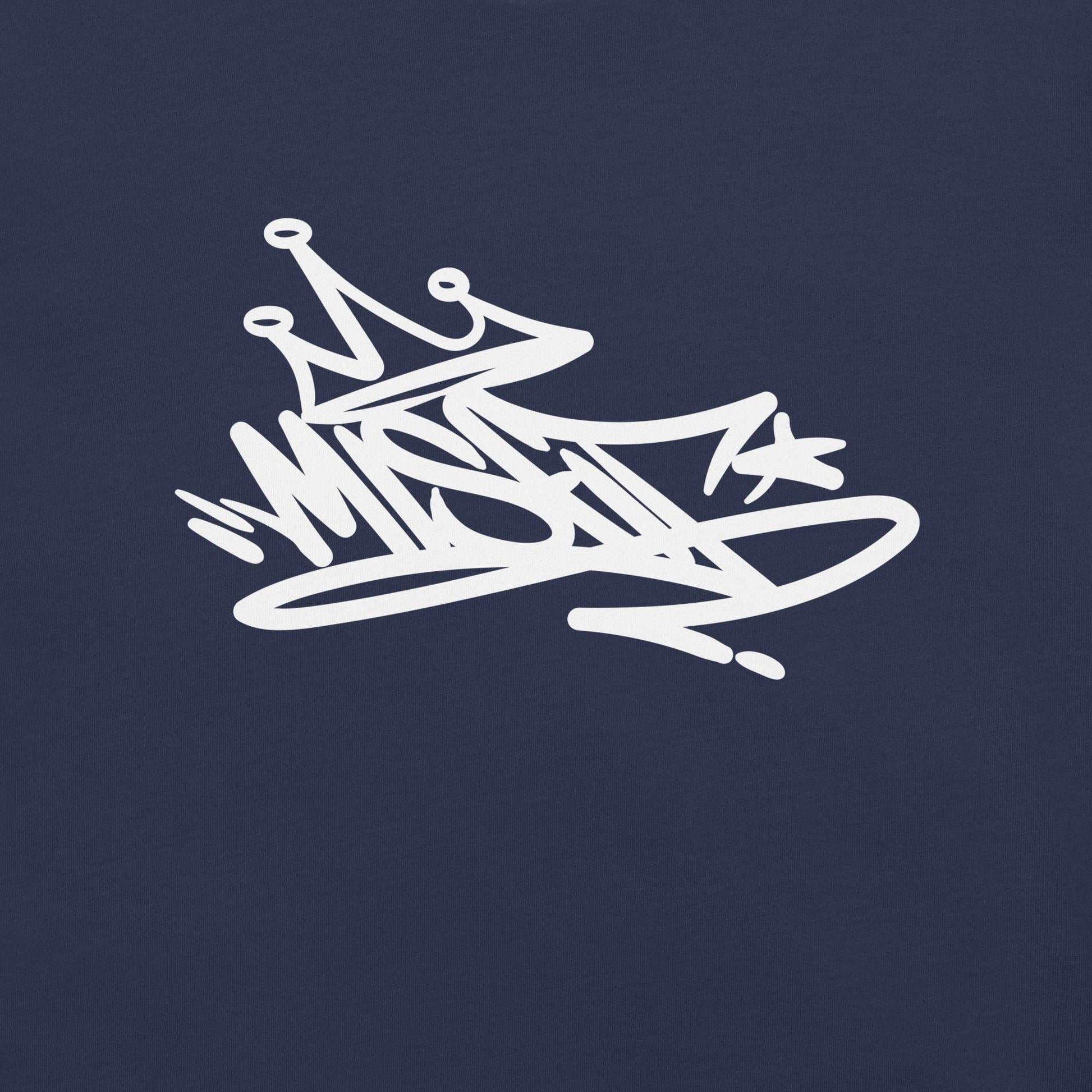 graphic of Misfit Graffiti Tag Tee navy B.Different Clothing graffiti street art inspired streetwear brand