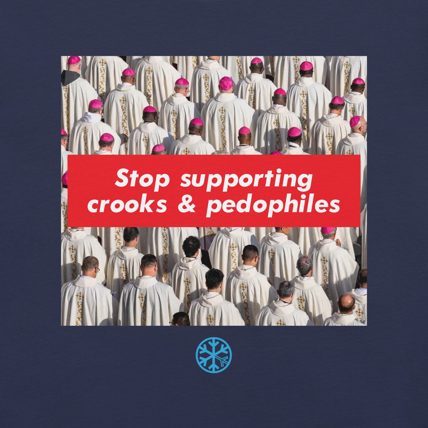 Navy-Vatican Crooks Tee from B.Different Clothing, graphic, graffiti-inspired streetwear t-shirt