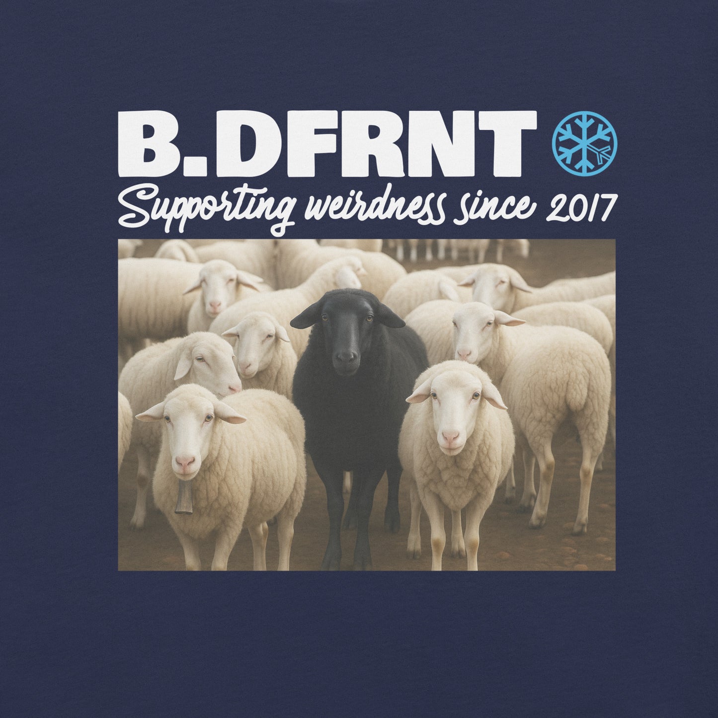 Navy-Black Sheep Tee from B.Different Clothing, graphic, graffiti-inspired streetwear t-shirt