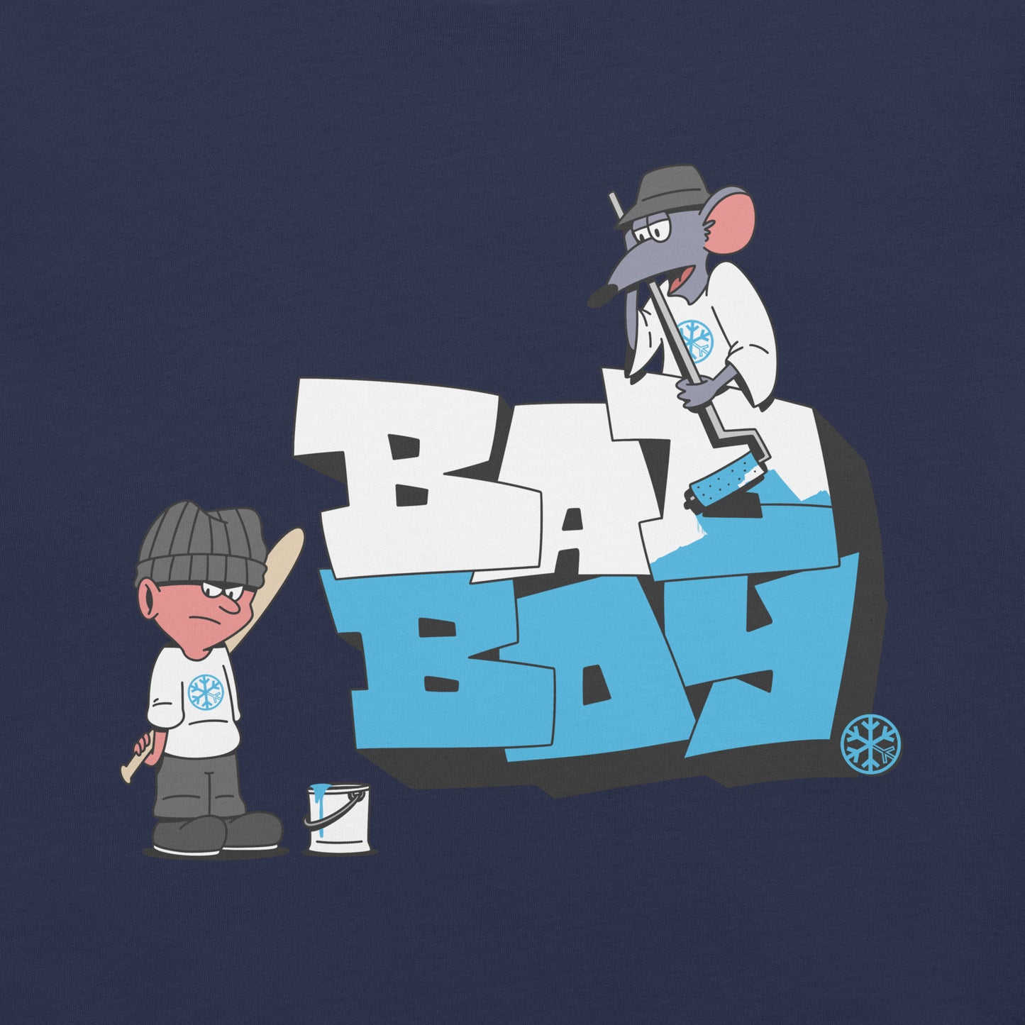 Navy-Bad Boy Graffiti Tee from B.Different Clothing, graphic, graffiti-inspired streetwear t-shirt