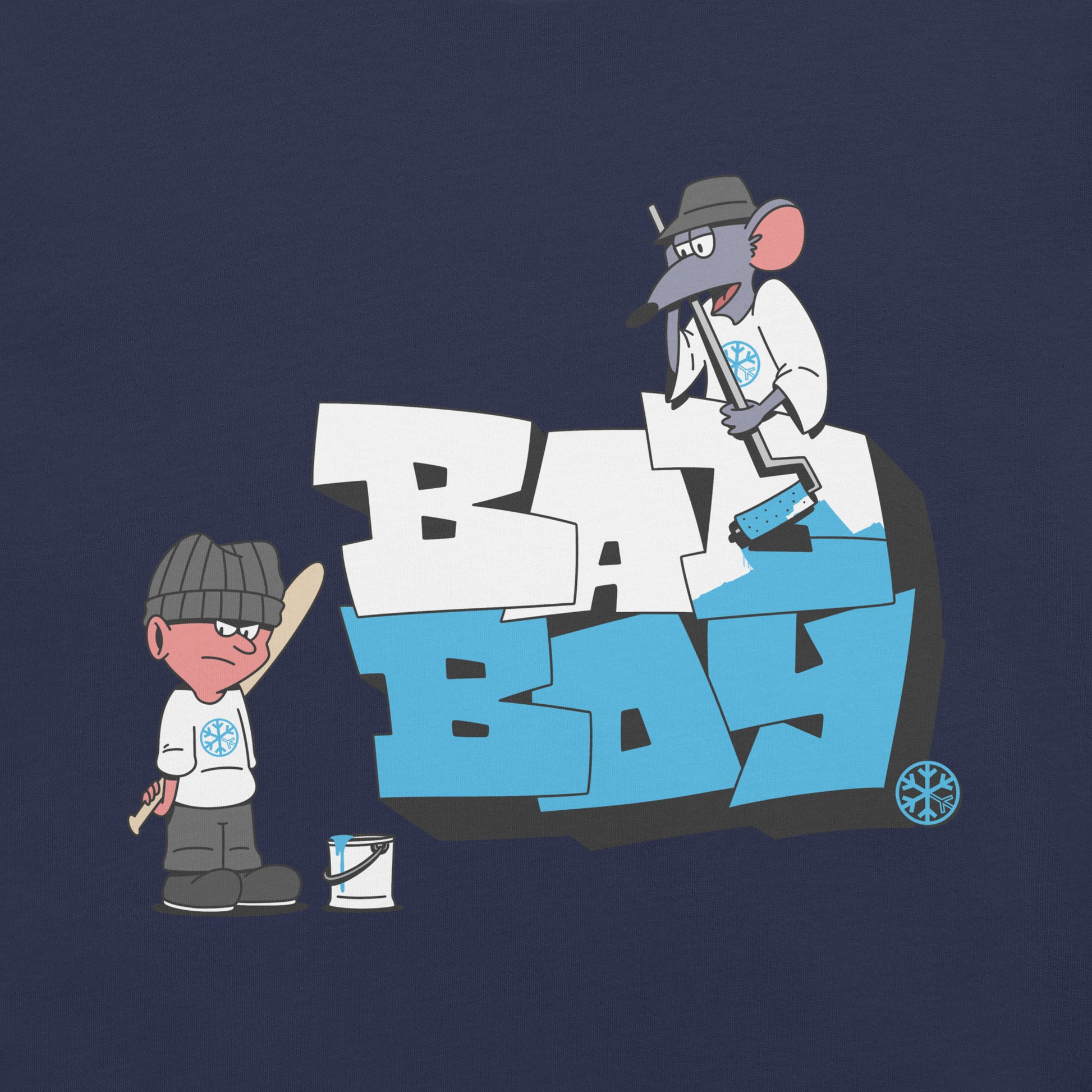 Navy-Bad Boy Graffiti Tee from B.Different Clothing, graphic, graffiti-inspired streetwear t-shirt