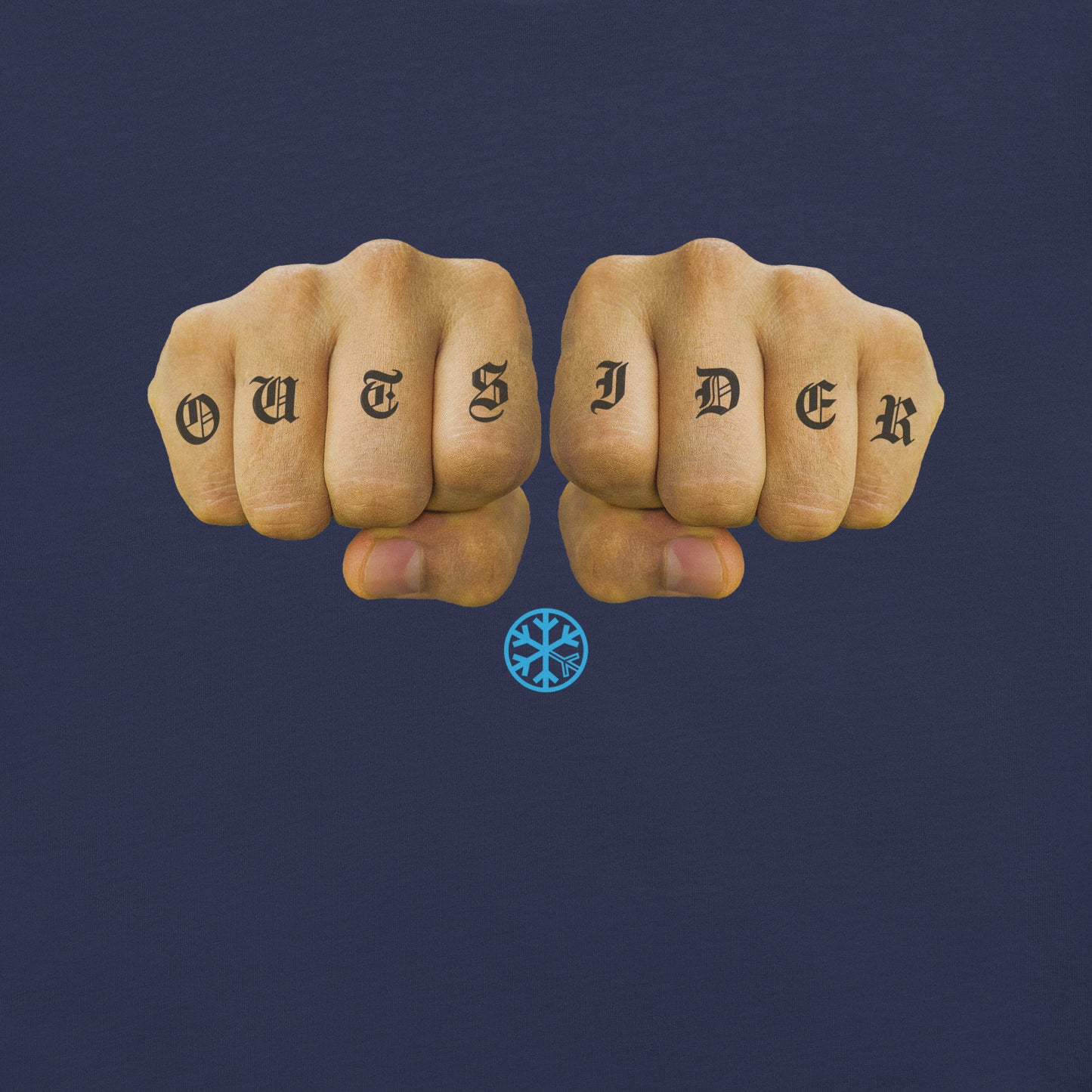 Navy-Outsider Tattoo Tee from B.Different Clothing, graphic, graffiti-inspired streetwear t-shirt