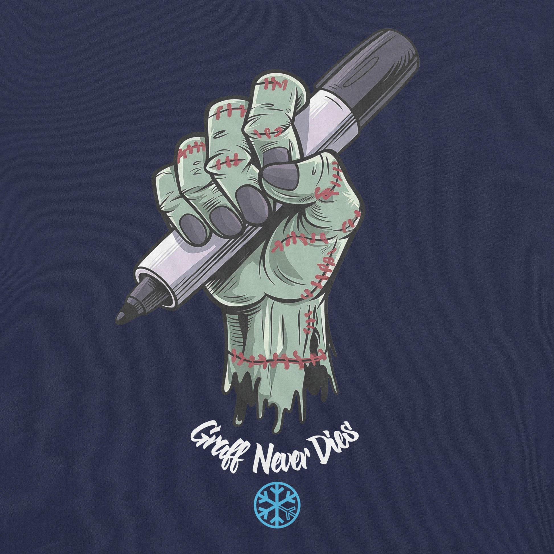 Navy-Thing Graffiti Tee from B.Different Clothing, graphic, graffiti-inspired streetwear t-shirt