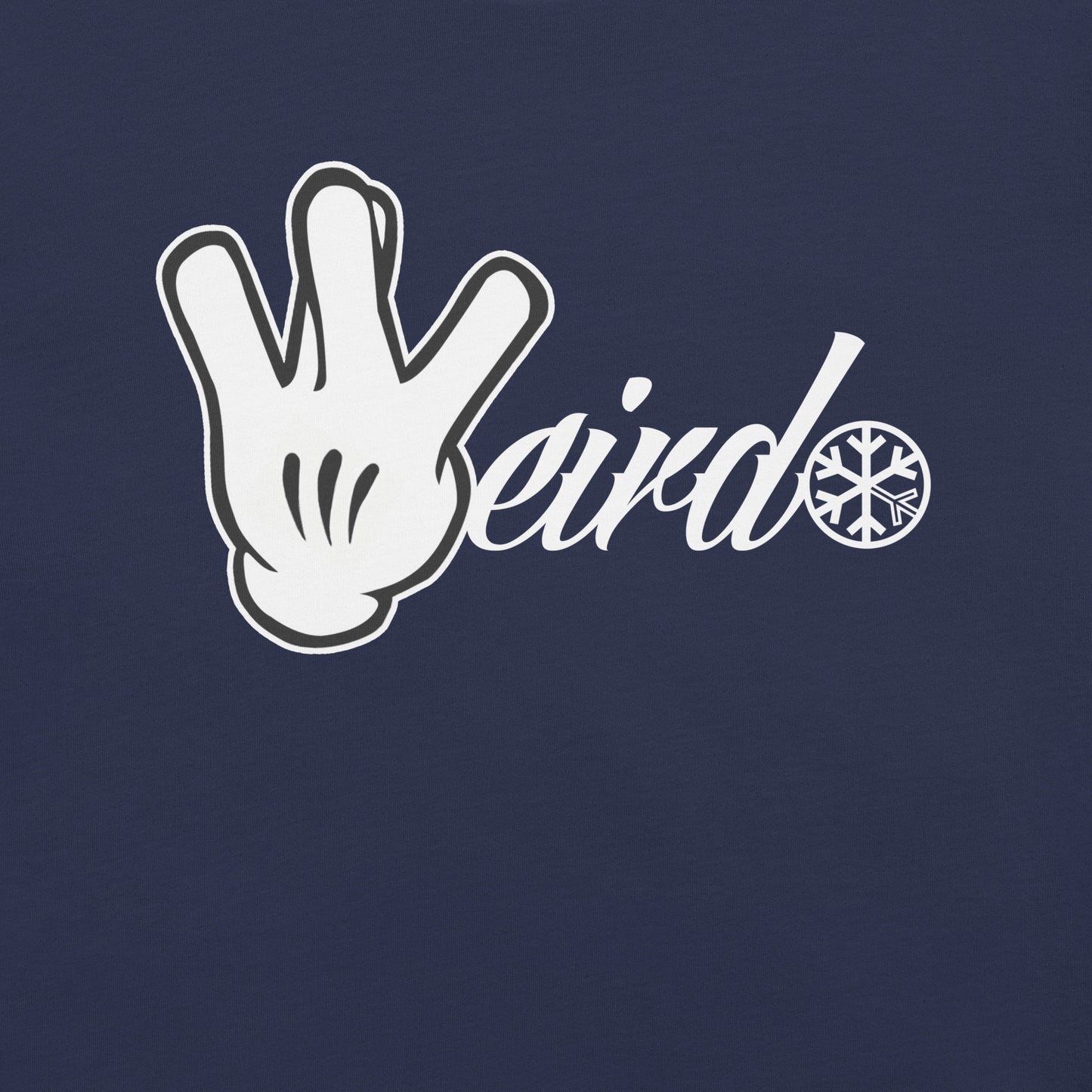 Navy-Weirdo Hand Sign Tee from B.Different Clothing, graphic, graffiti-inspired streetwear t-shirt