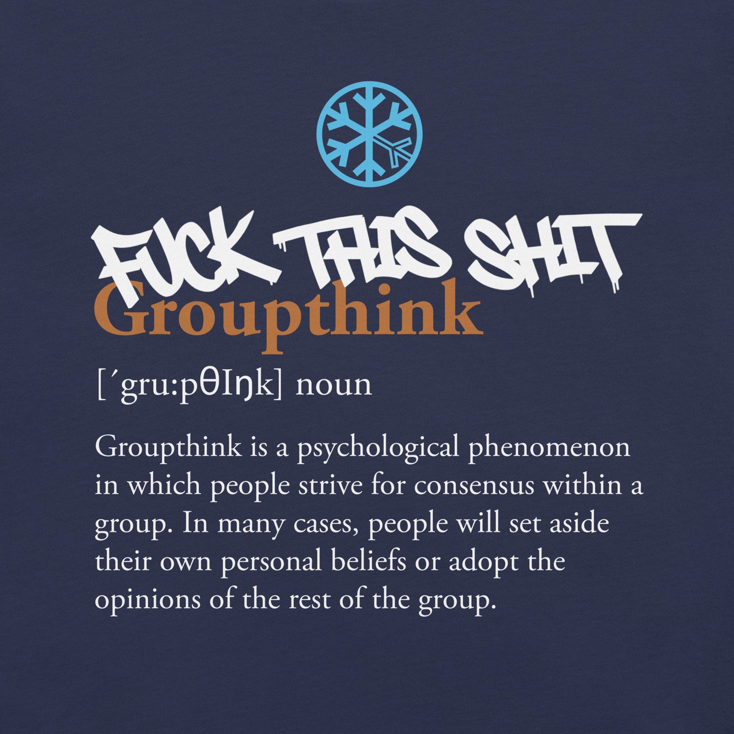 Navy-Groupthink Graffiti Tee from B.Different Clothing, graphic, graffiti-inspired streetwear t-shirt