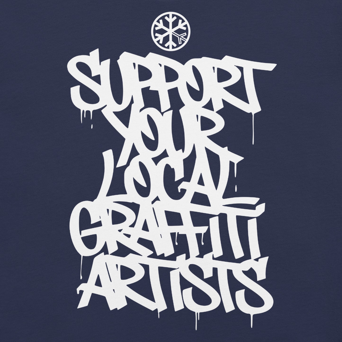 Navy-Support Your Local Graffiti Artists Tee from B.Different Clothing, graphic, graffiti-inspired streetwear t-shirt