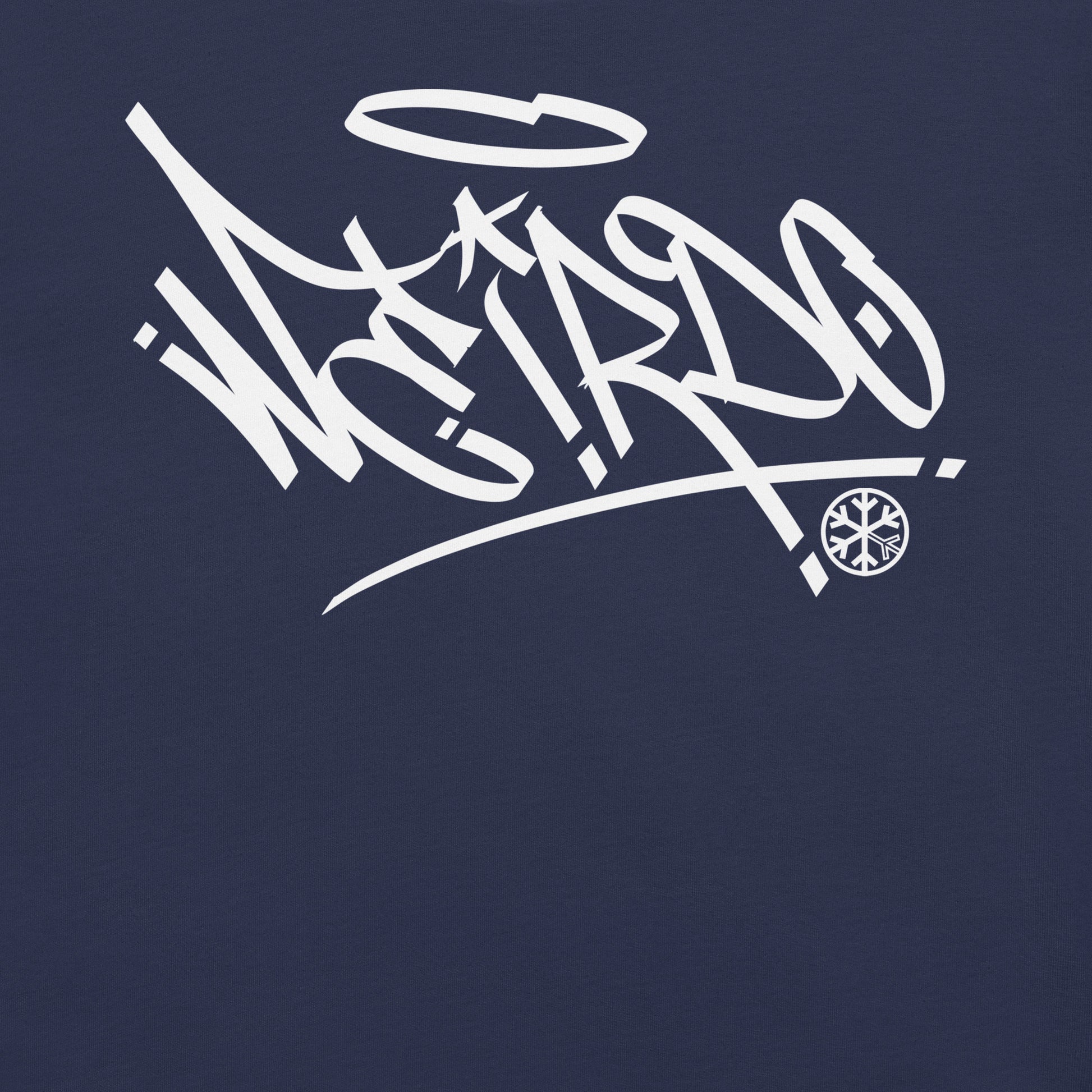 Navy-Weirdo Tag Graffiti Tee from B.Different Clothing, back view, graffiti-inspired streetwear t-shirt