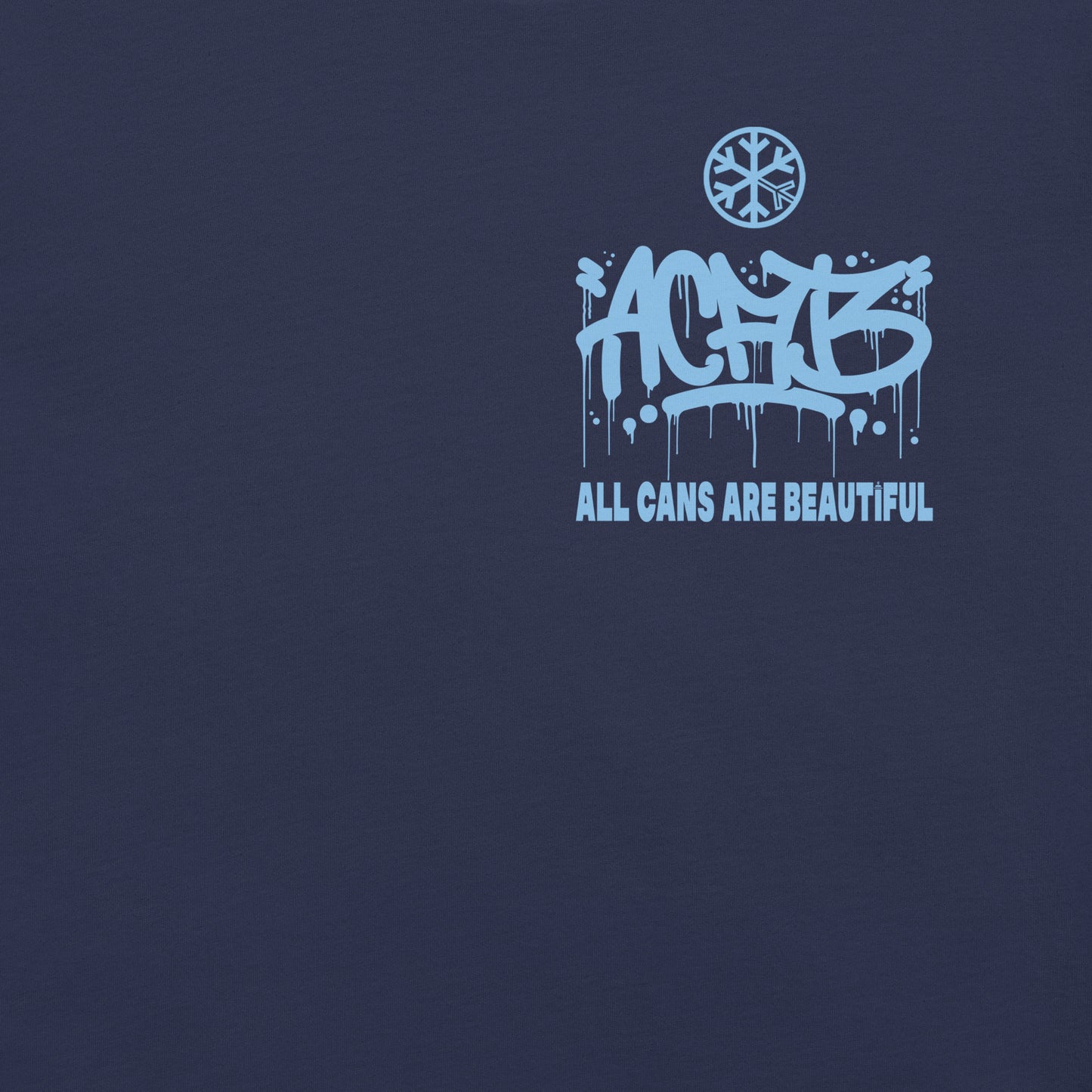 Navy-ACAB Graffiti Character Tee from B.Different Clothing, front graphic, graffiti-inspired streetwear t-shirt