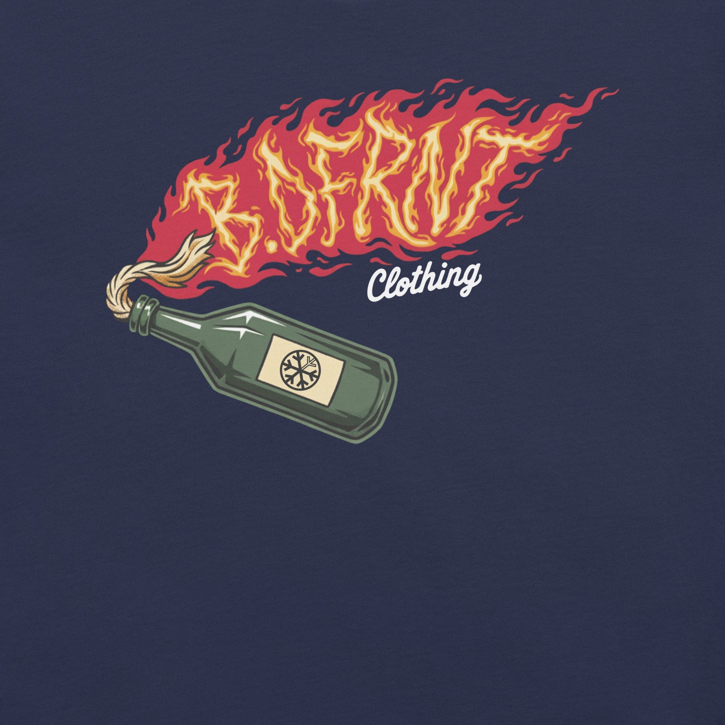 Navy-Molotov Graffiti Tee from B.Different Clothing, graphic, graffiti-inspired streetwear t-shirt