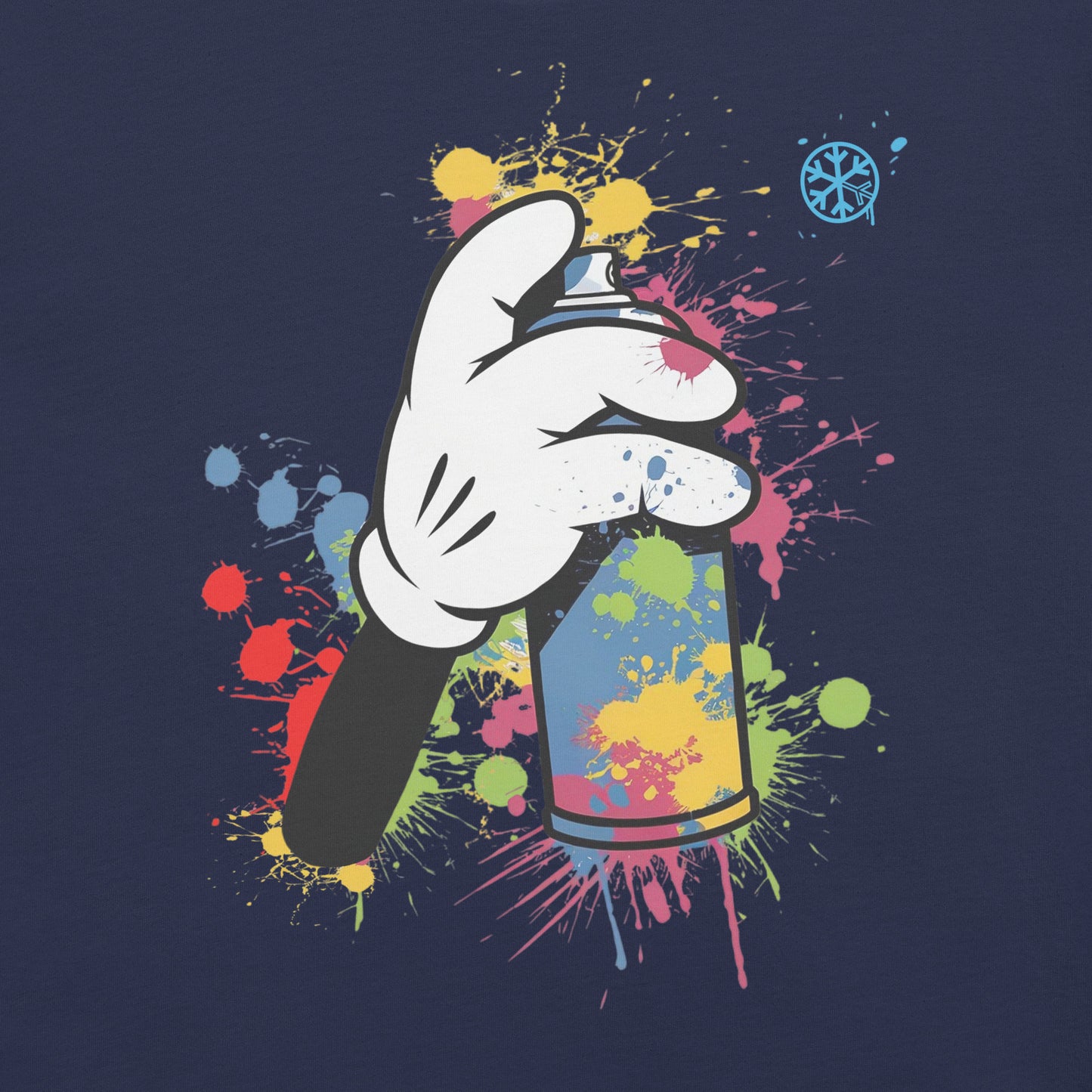 Navy-Hand Spray Can Graffiti Tee from B.Different Clothing, graphic, graffiti-inspired streetwear t-shirt
