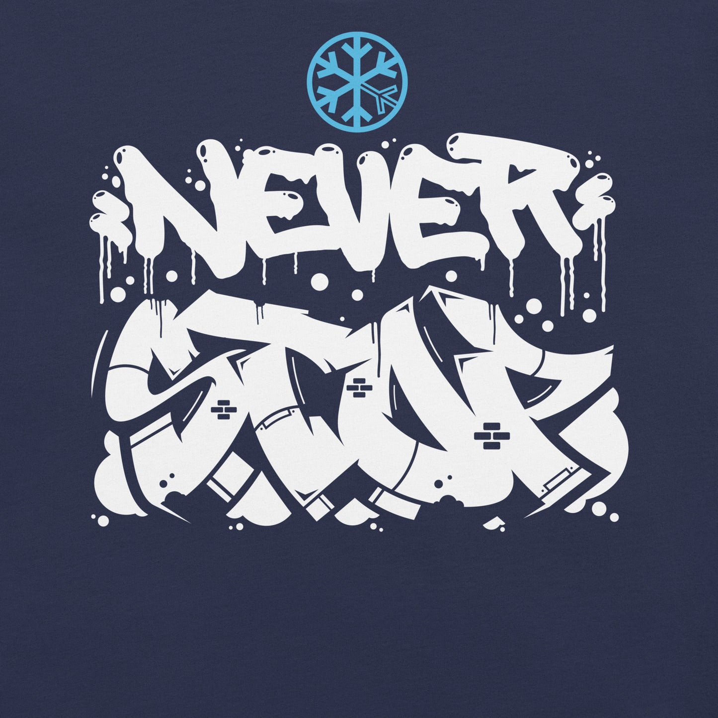 Navy-Never Stop Graffiti Piece Tee from B.Different Clothing, graphic, graffiti-inspired streetwear t-shirt
