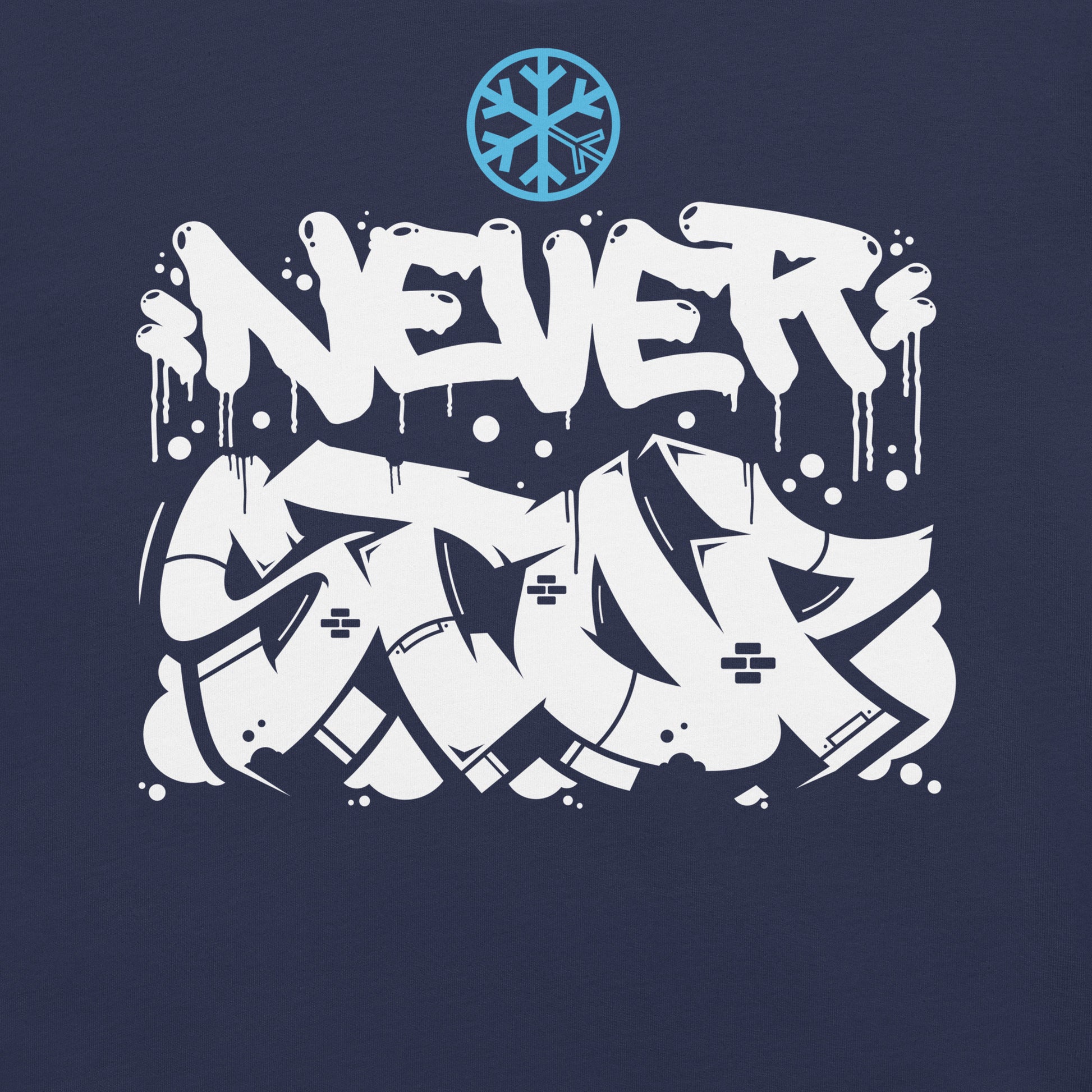 Navy-Never Stop Graffiti Piece Tee from B.Different Clothing, graphic, graffiti-inspired streetwear t-shirt