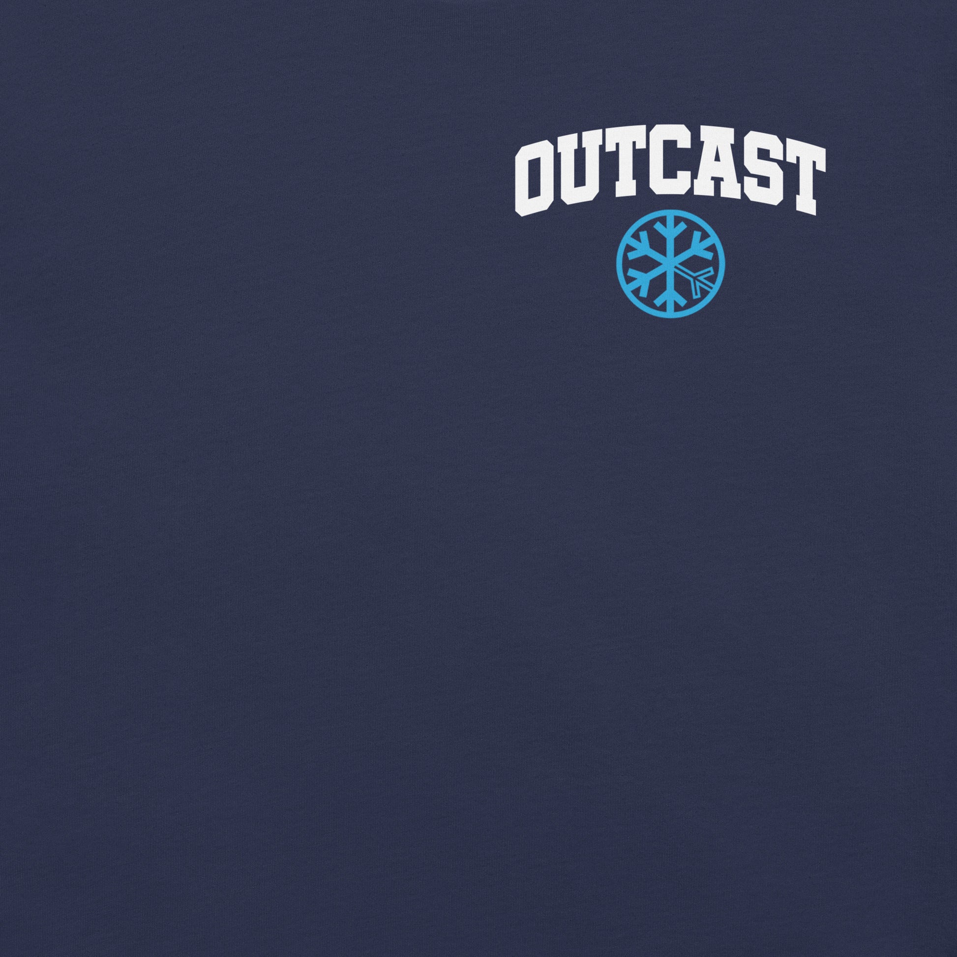 Navy-Outcast Graffiti Character Tee from B.Different Clothing, front graphic, graffiti-inspired streetwear t-shirt
