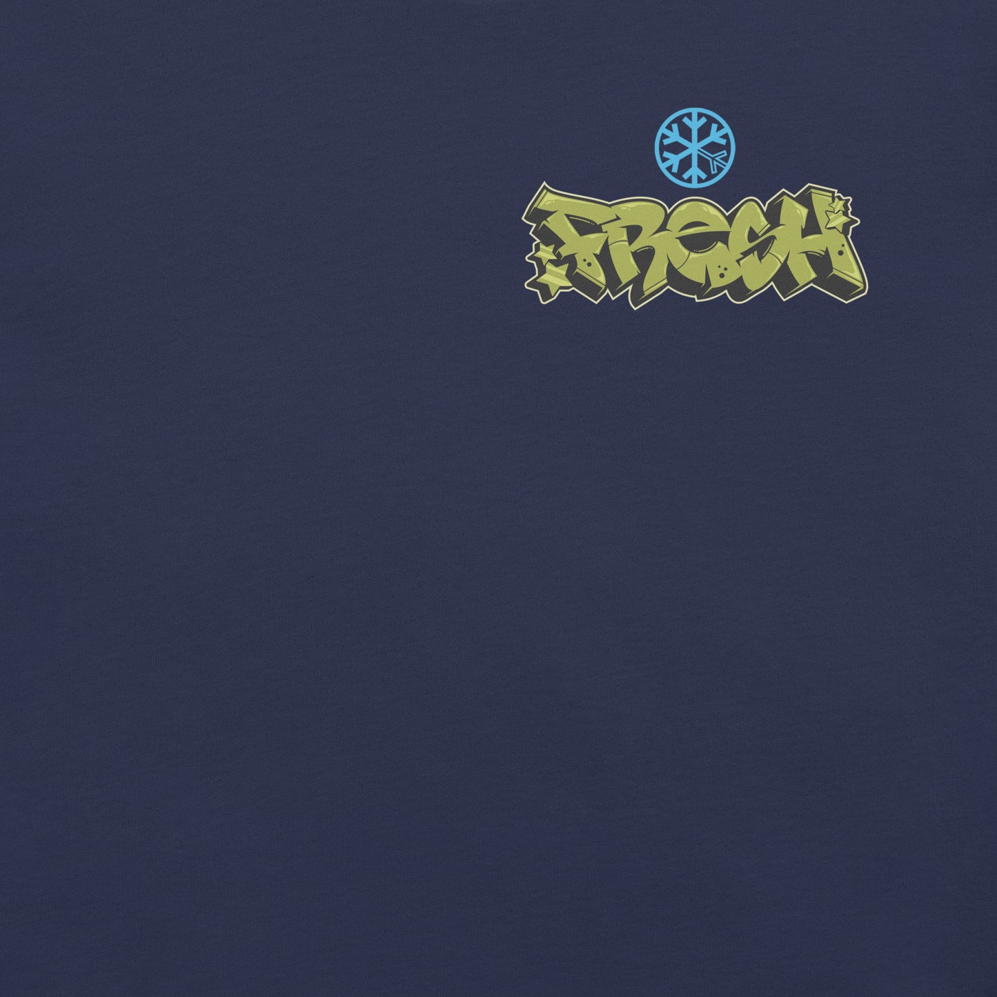 Navy-Fresh Graffiti Character Tee from B.Different Clothing, front graphic, graffiti-inspired streetwear t-shirt