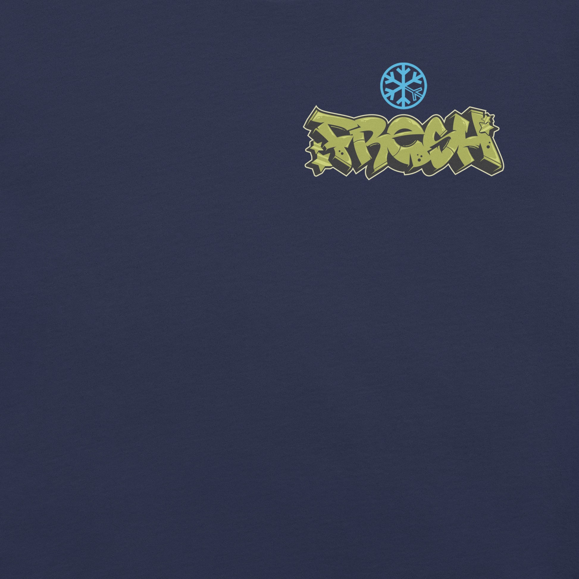 Navy-Fresh Graffiti Character Tee from B.Different Clothing, front graphic, graffiti-inspired streetwear t-shirt