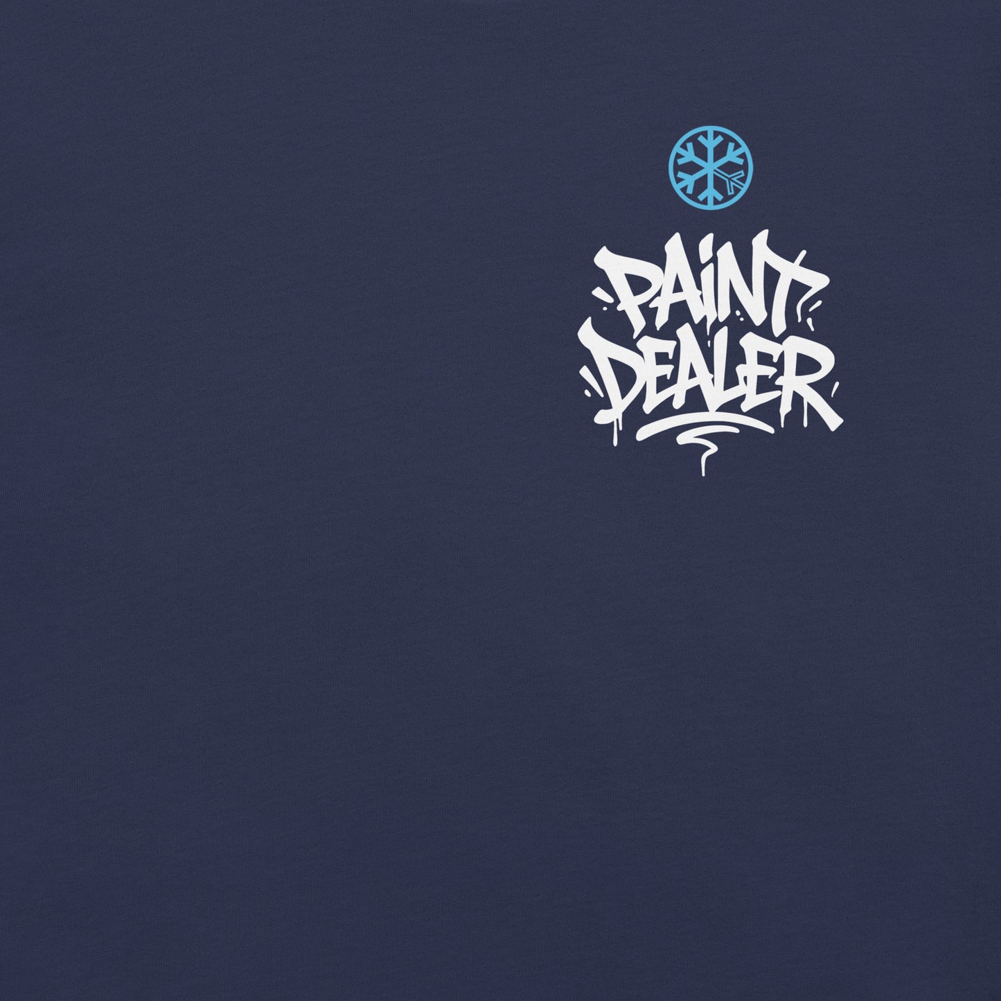 Navy-Paint Dealer Graffiti Character Tee from B.Different Clothing, front graphic, graffiti-inspired streetwear t-shirt