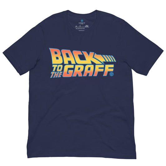 Navy-Back to the Graff Tee from B.Different Clothing, front view, graffiti-inspired streetwear t-shirt