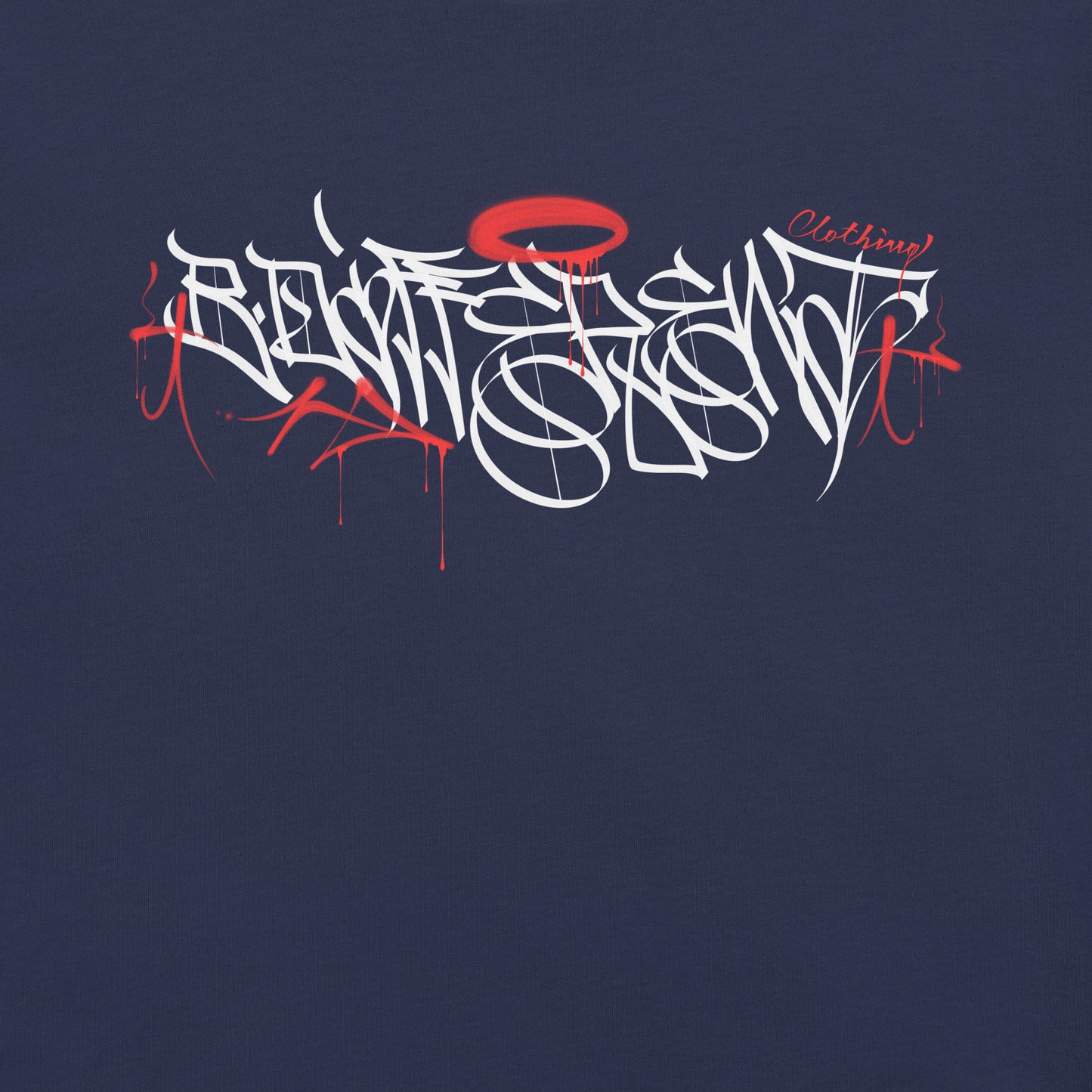 Navy-Caos One Collab Graffiti Tee from B.Different Clothing, graphic, graffiti-inspired streetwear t-shirt