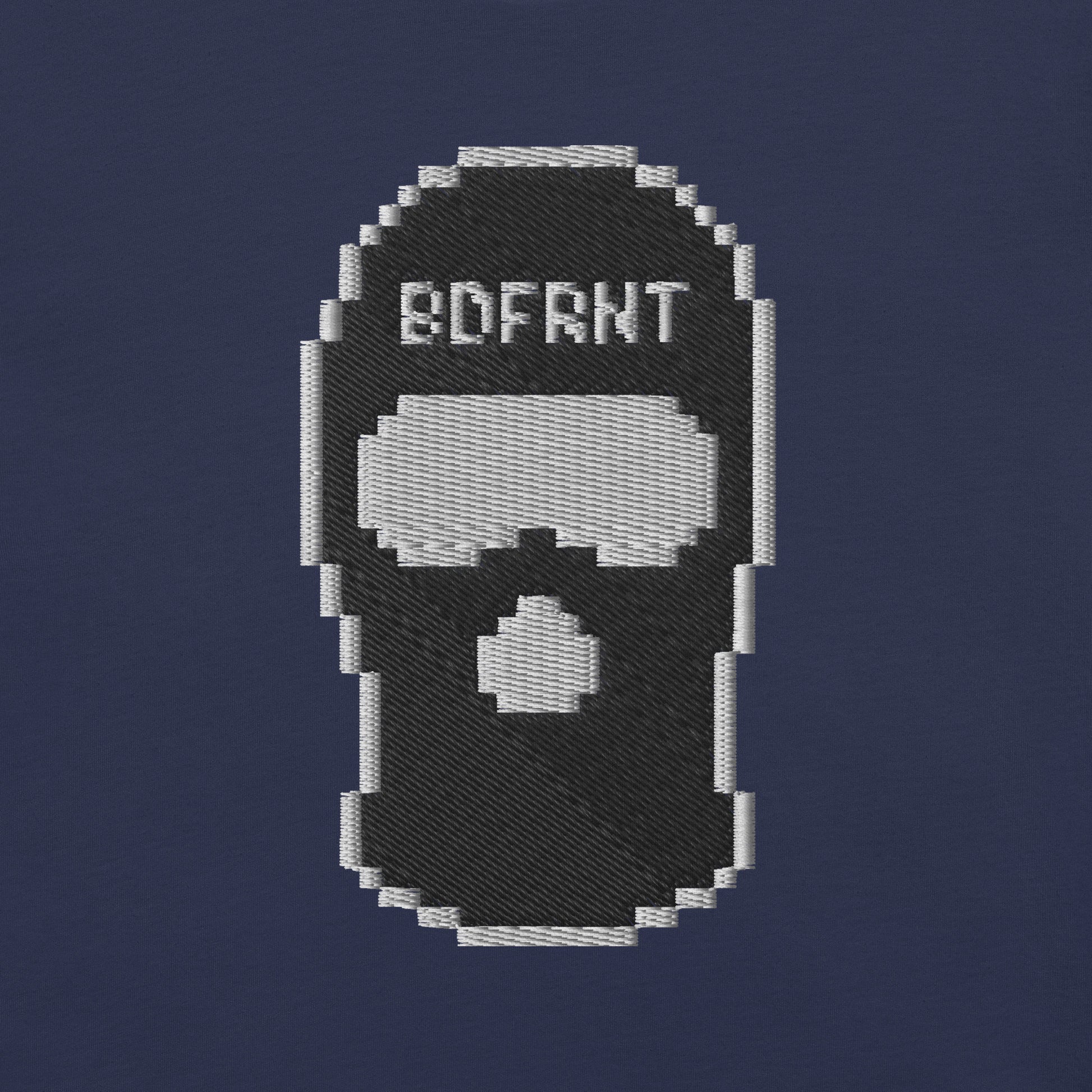 Navy-Pixel Balaclava Graffiti Tee from B.Different Clothing, graphic, graffiti-inspired streetwear, oversized heavyweight t-shirt