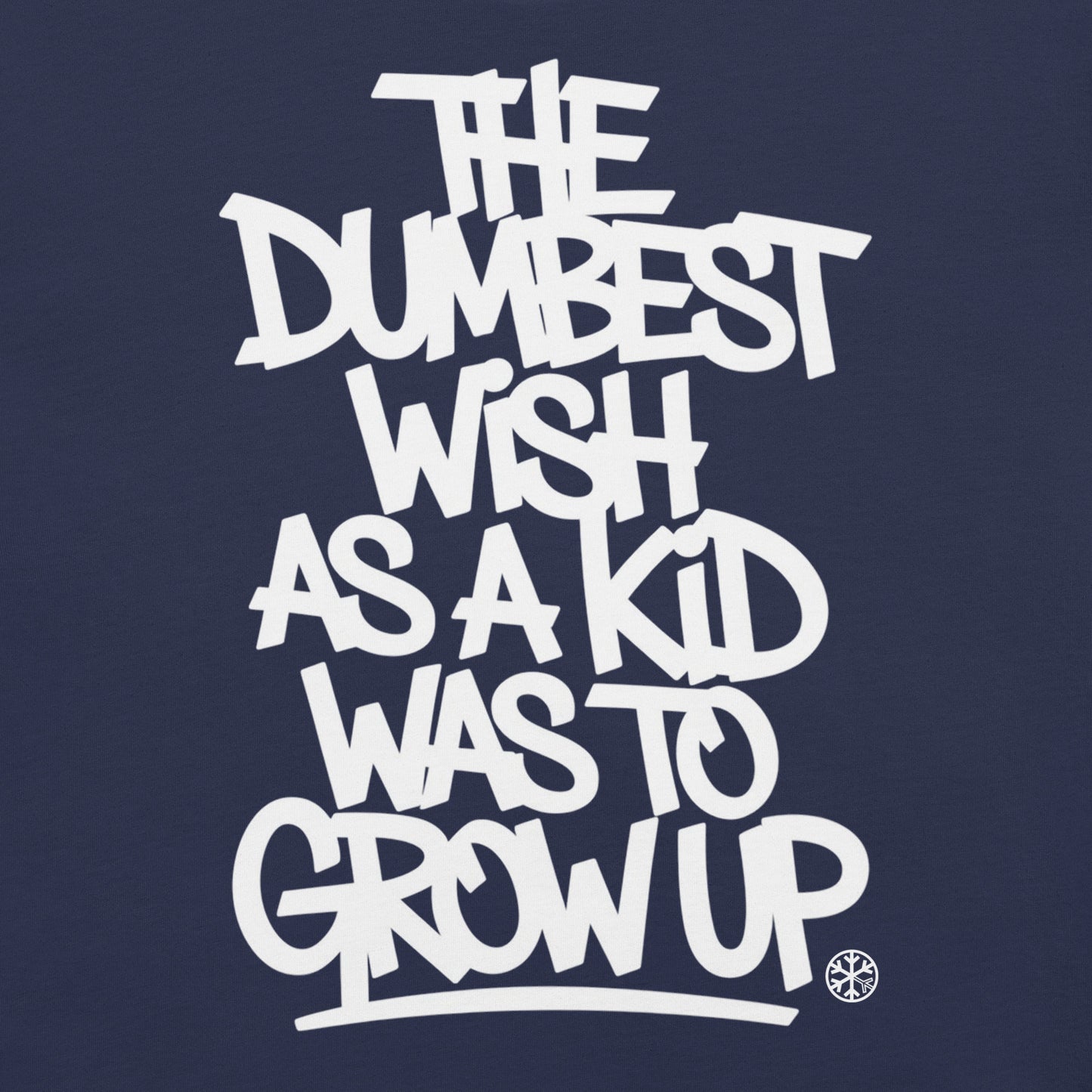 Navy-The Dumbest Wish Graffiti Tag Tee from B.Different Clothing, graphic, graffiti-inspired streetwear t-shirt