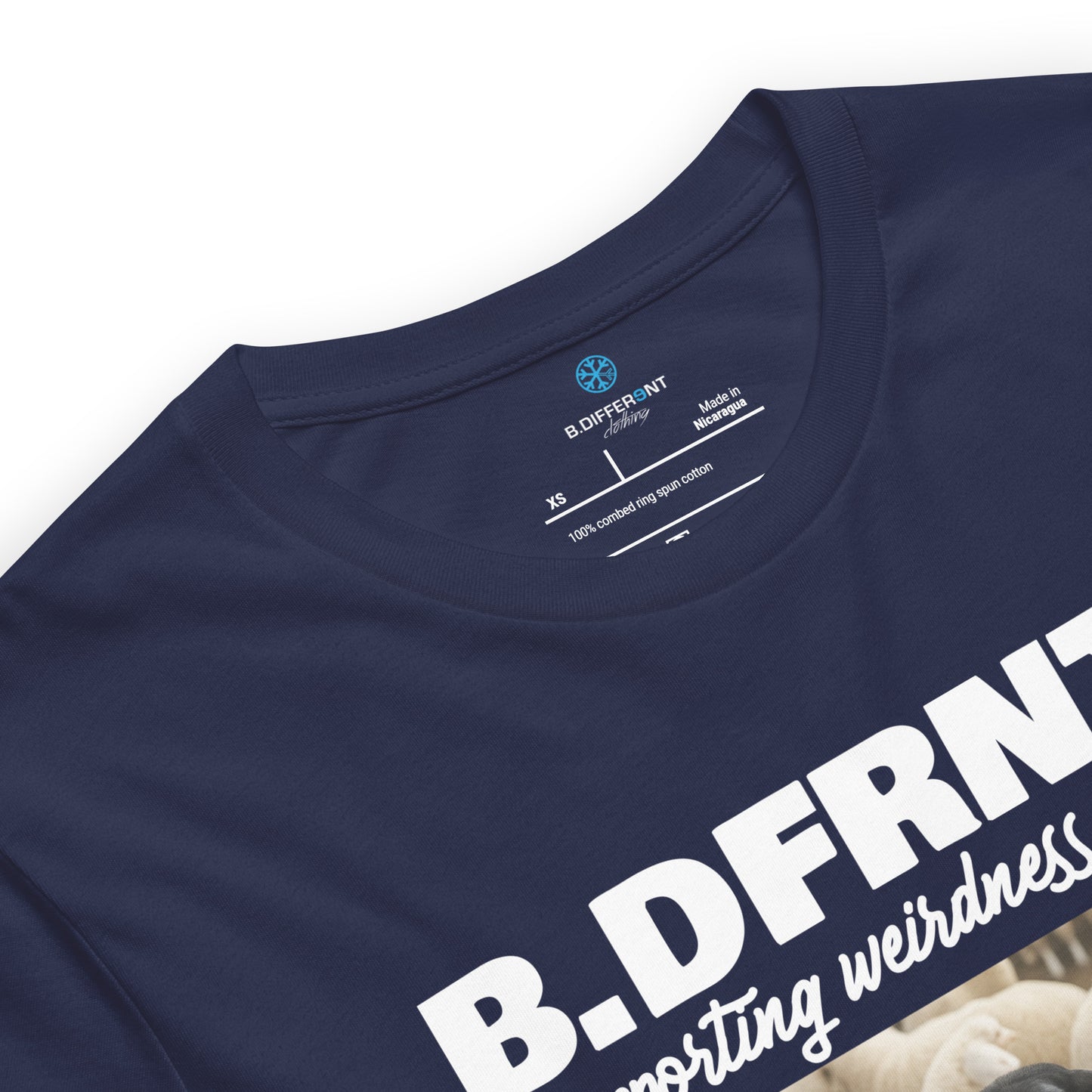 Navy-Black Sheep Tee from B.Different Clothing, collar, graffiti-inspired streetwear t-shirt