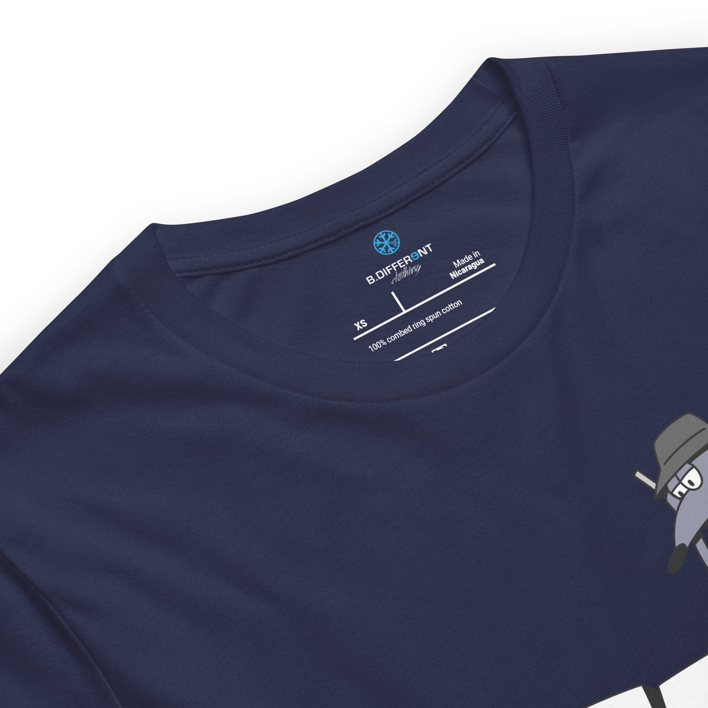 Navy-Bad Boy Graffiti Tee from B.Different Clothing, collar, graffiti-inspired streetwear t-shirt