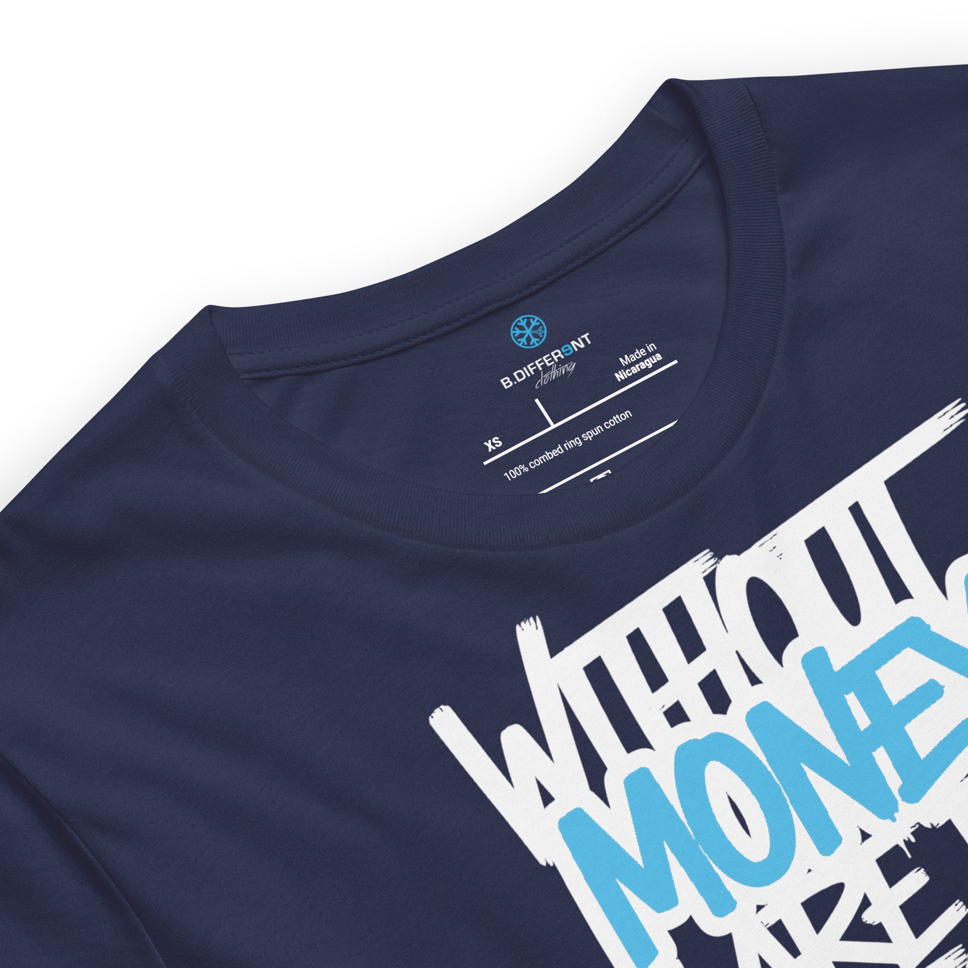 Navy-Without Dreams You Are Nothing Graffiti Tee from B.Different Clothing, collar, graffiti-inspired streetwear t-shirt