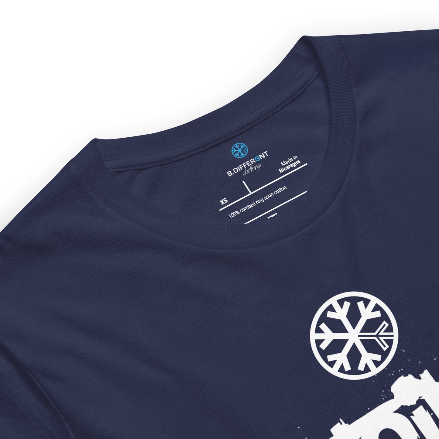 Navy-Outsider Graffiti Tag Tee from B.Different Clothing, collar, graffiti-inspired streetwear t-shirt