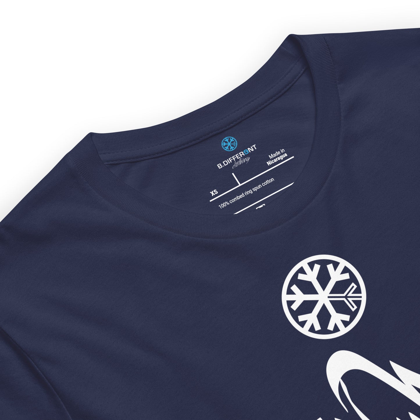 Navy-Antisocial Graffiti Tag Tee from B.Different Clothing, collar, graffiti-inspired streetwear t-shirt