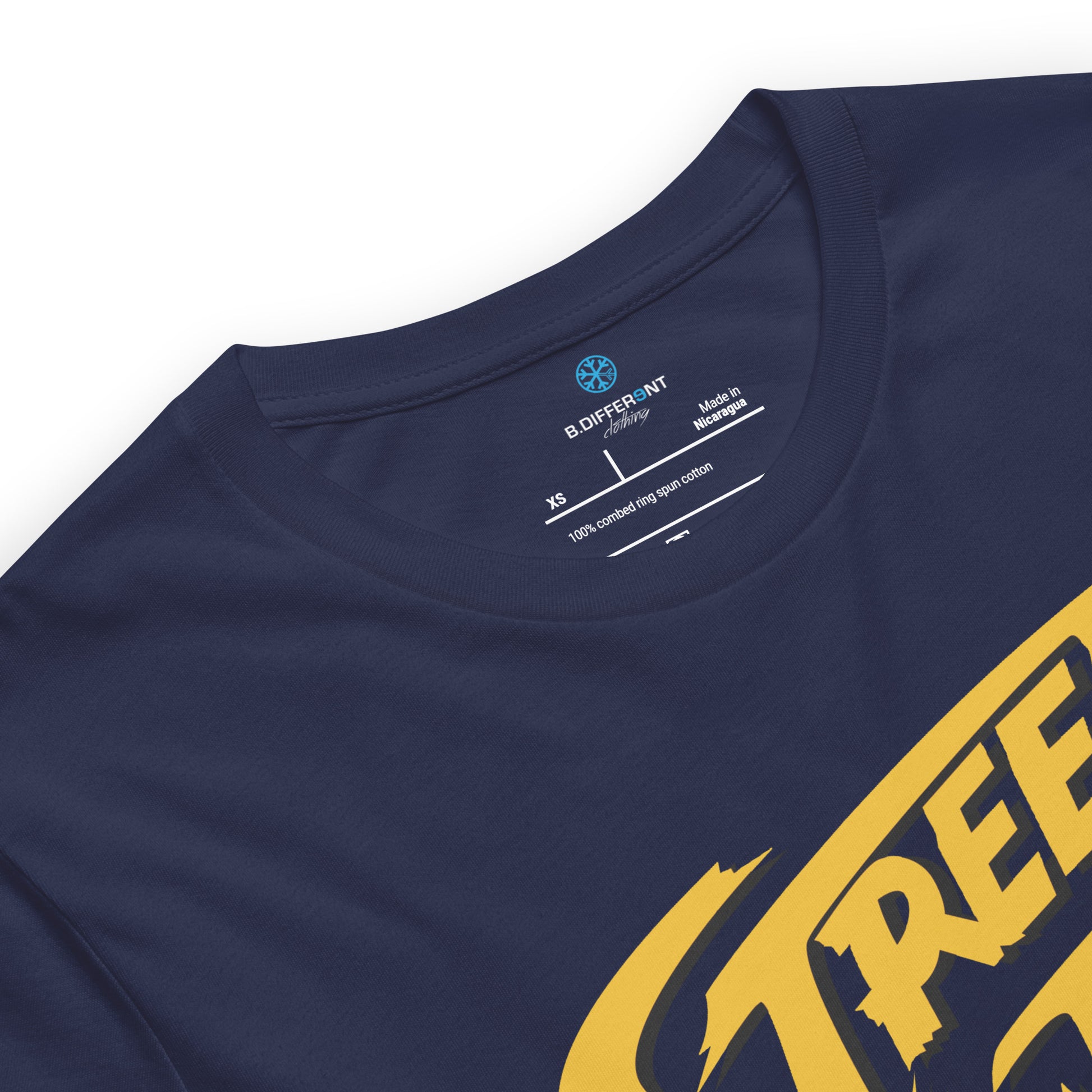 Navy-Street Writer Graffiti Tee from B.Different Clothing, collar, graffiti-inspired streetwear t-shirt