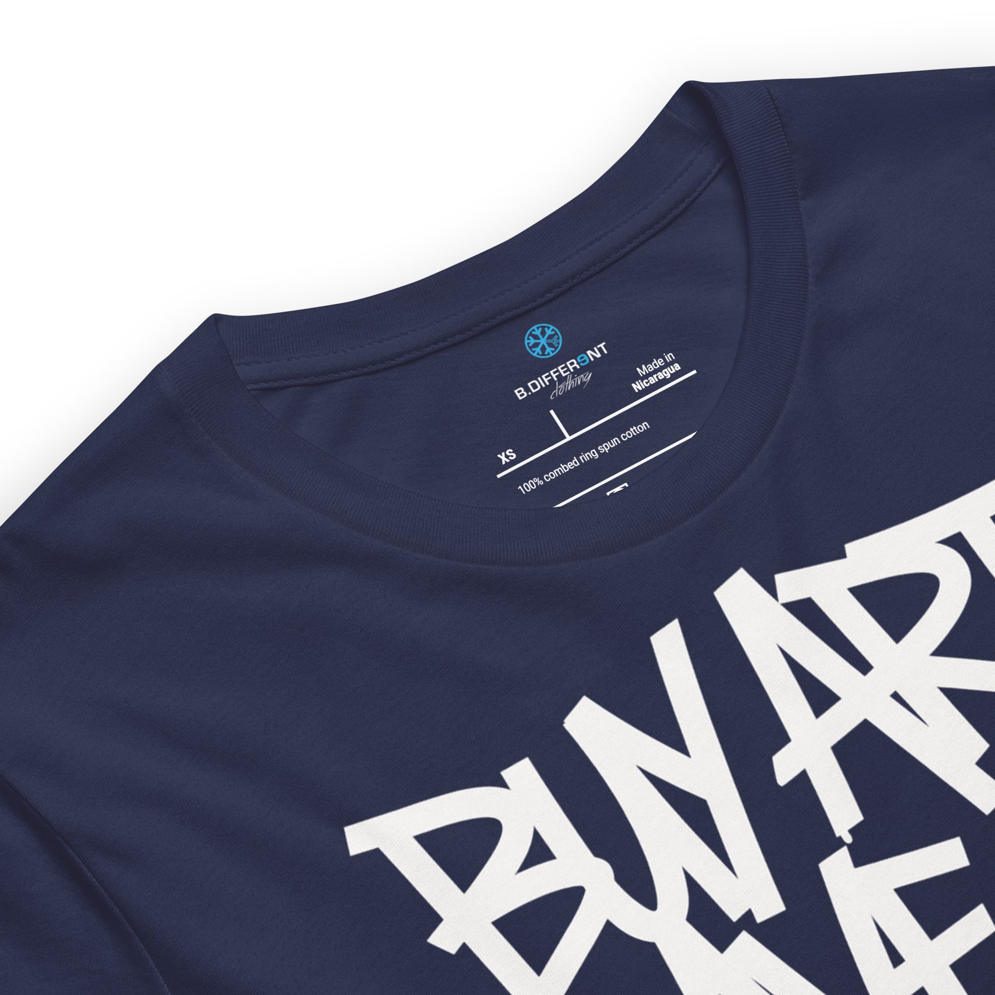 Navy-Buy Art Save a Weird Person Graffiti Tee from B.Different Clothing, collar, graffiti-inspired streetwear t-shirt
