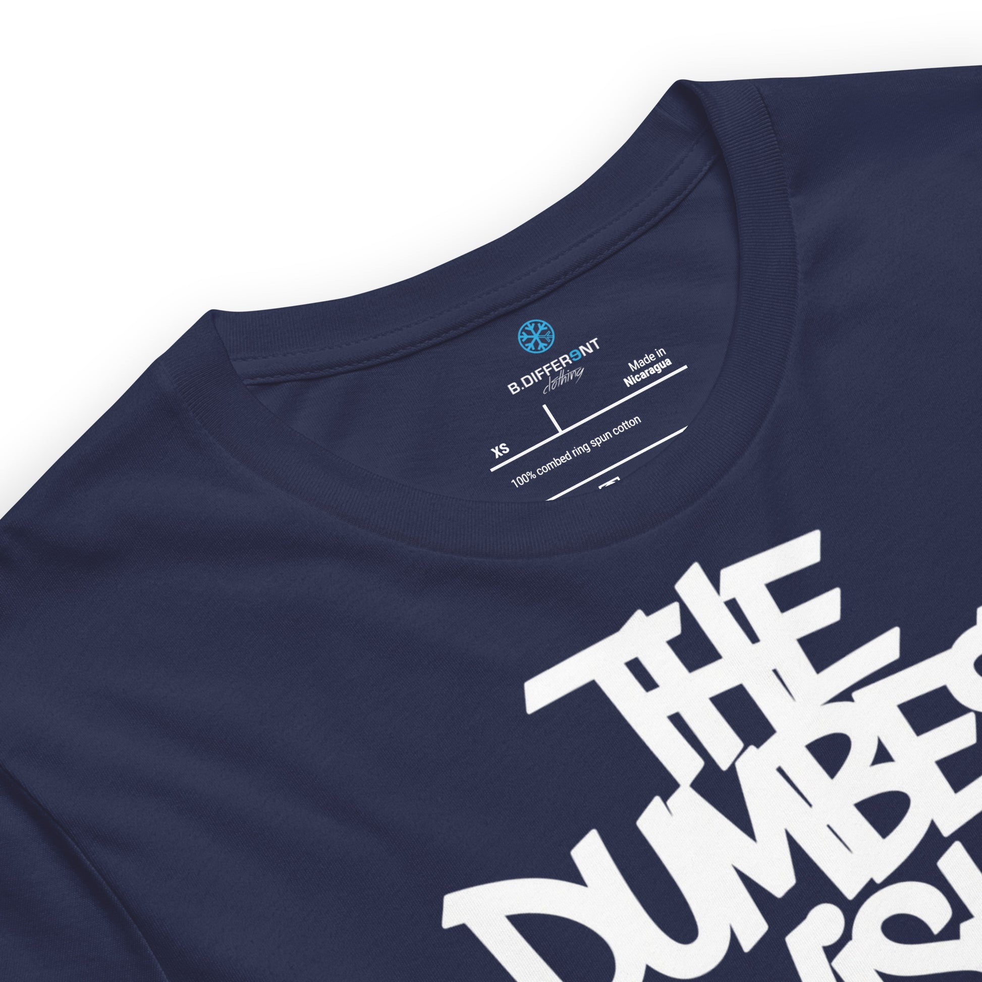 Navy-The Dumbest Wish Graffiti Tag Tee from B.Different Clothing, collar, graffiti-inspired streetwear t-shirt