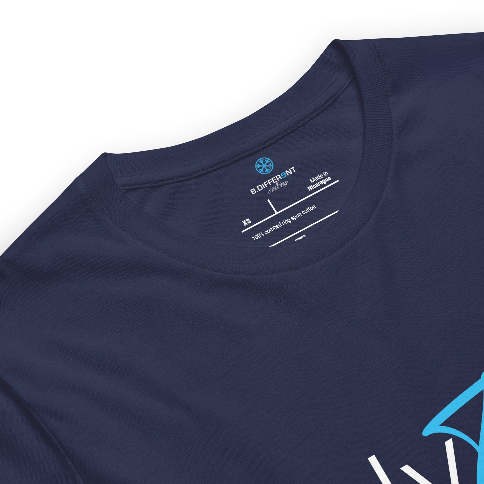 Navy-Only Tags Graffiti Tee from B.Different Clothing, collar, graffiti-inspired streetwear t-shirt