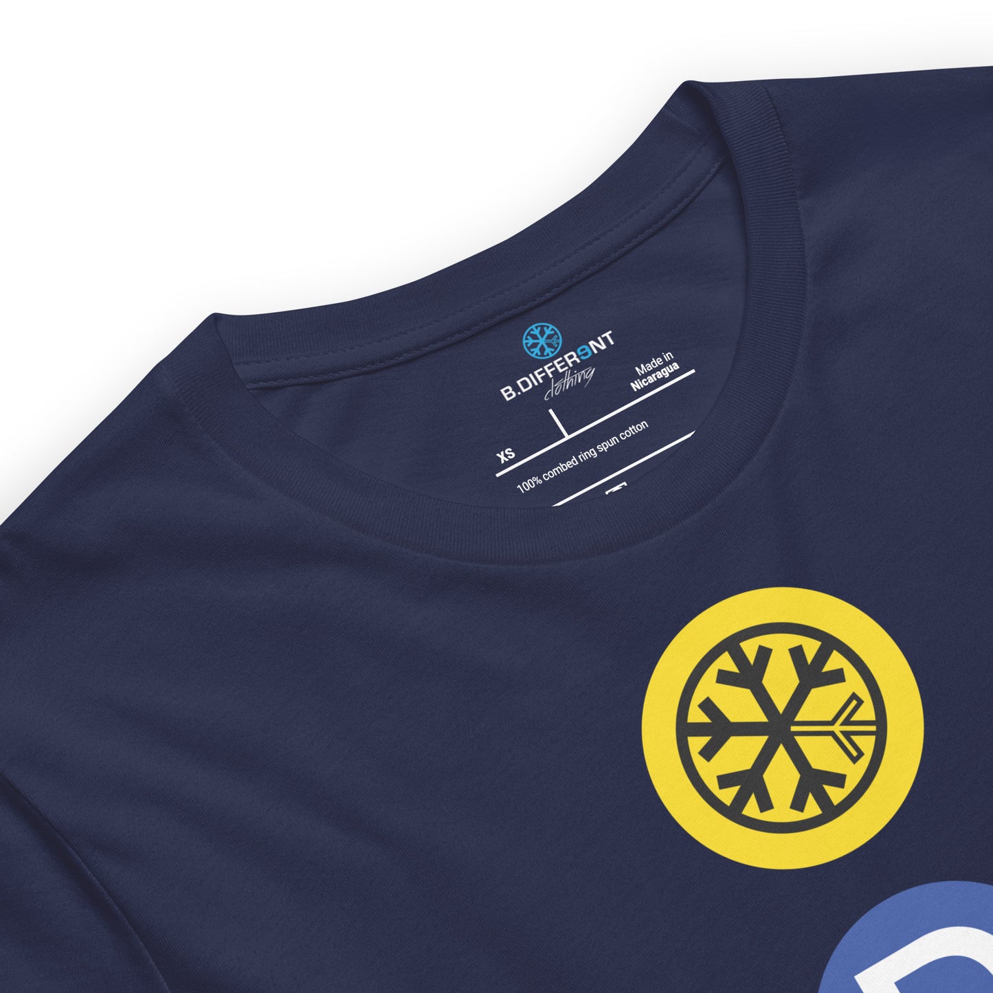 Navy-BDFRNT NYC Subway Tee from B.Different Clothing, collar, graffiti-inspired streetwear