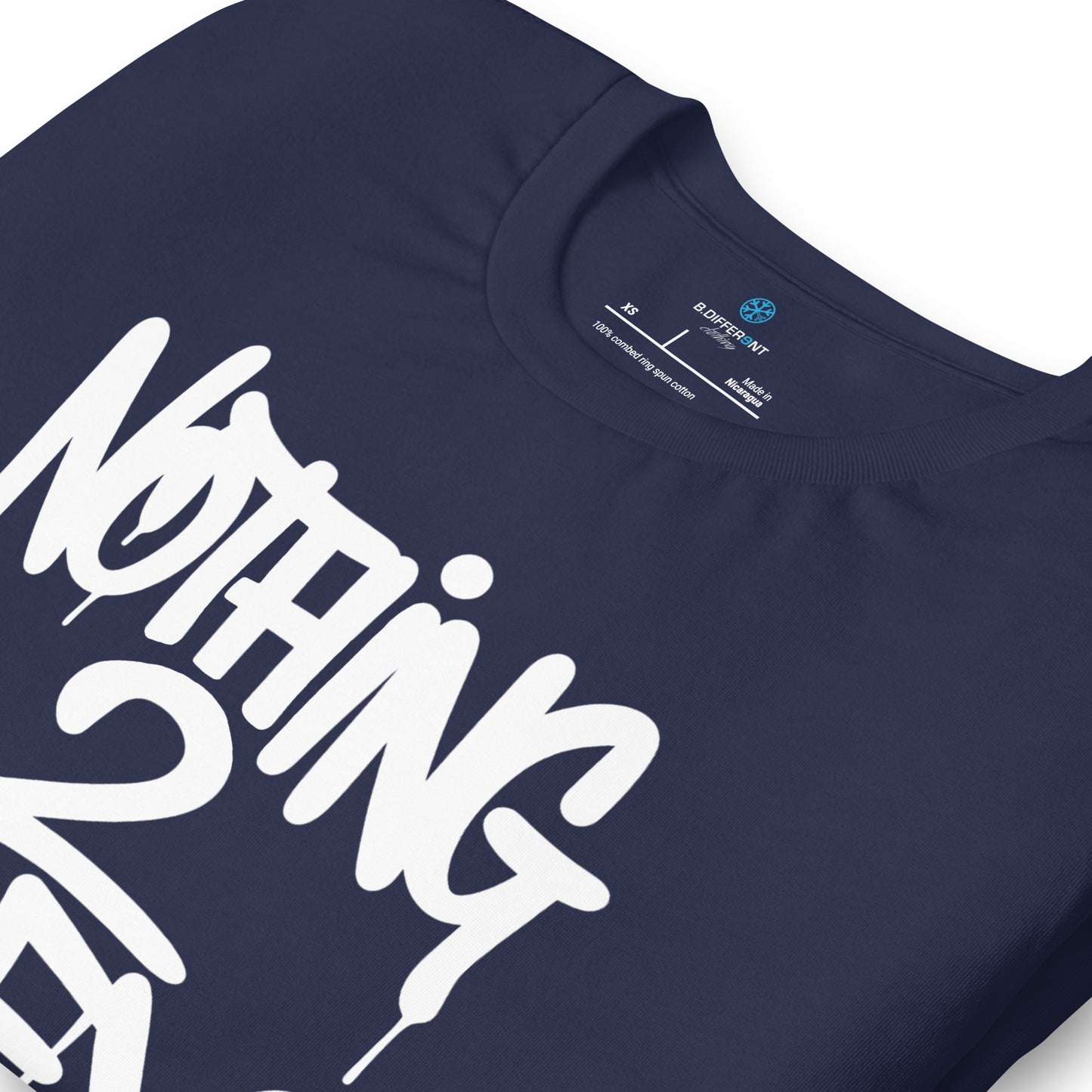 Navy-Nothing 2 Obey Graffiti Tee from B.Different Clothing, detail, graffiti-inspired streetwear t-shirt