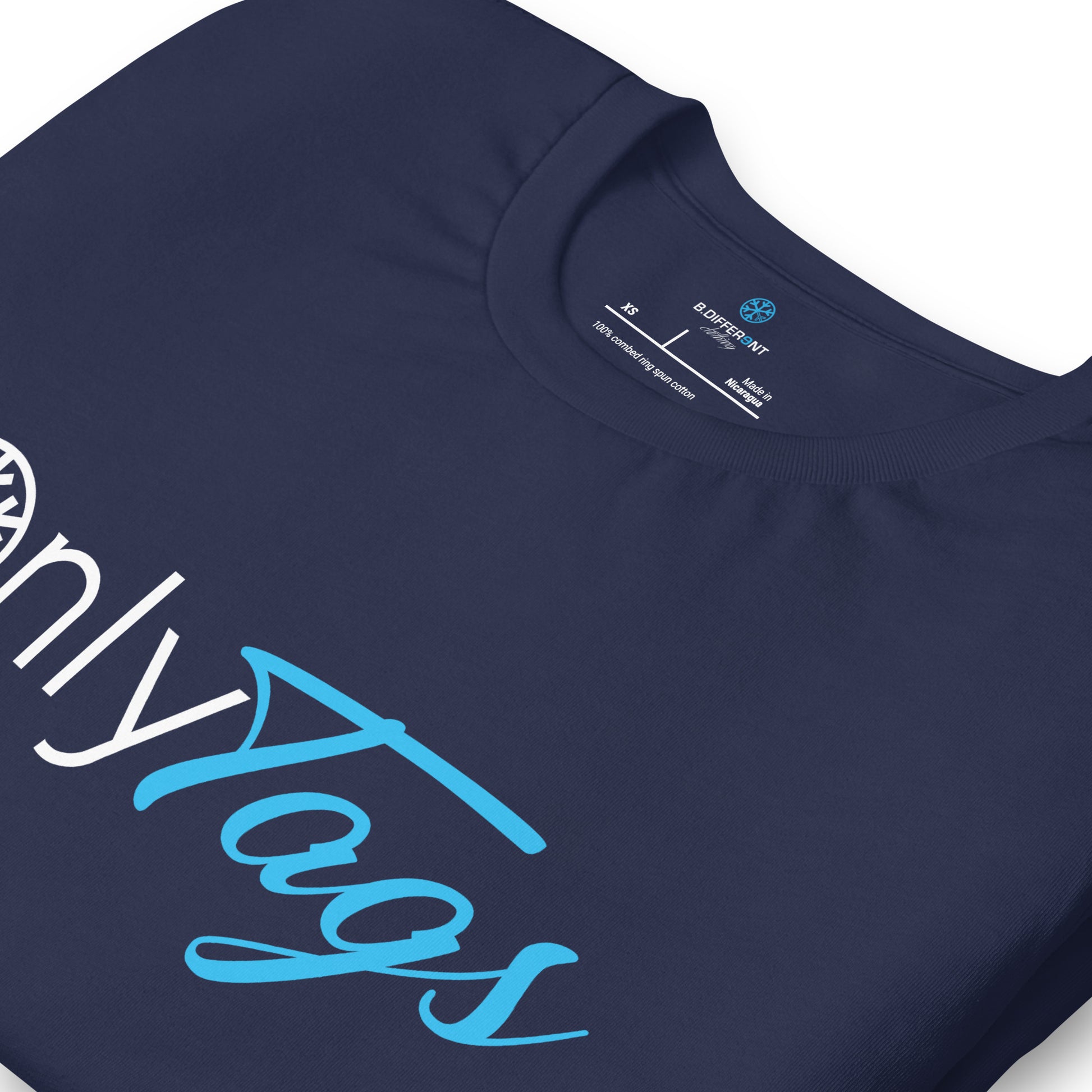 Navy-Only Tags Graffiti Tee from B.Different Clothing, detail, graffiti-inspired streetwear t-shirt
