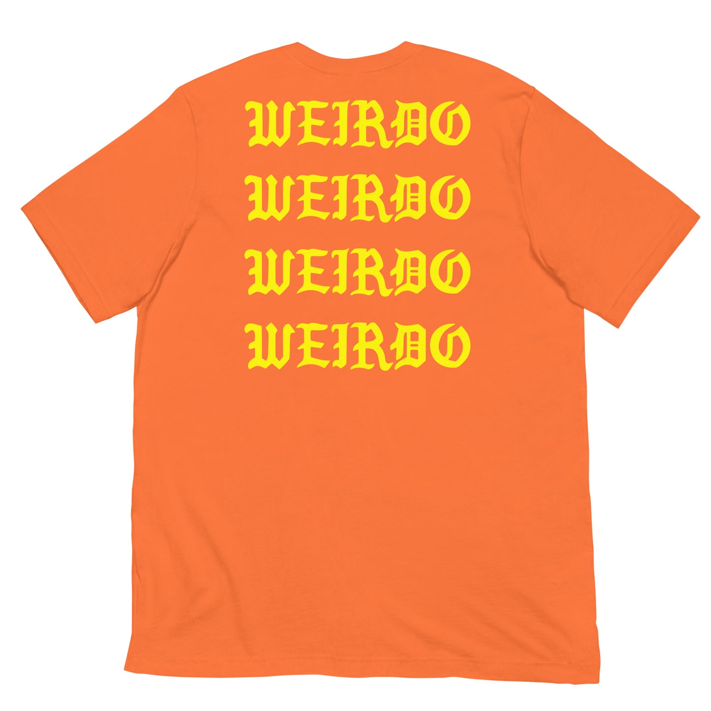 I feel like a weirdo tee orange B.Different Clothing graffiti street art inspired streetwear brand