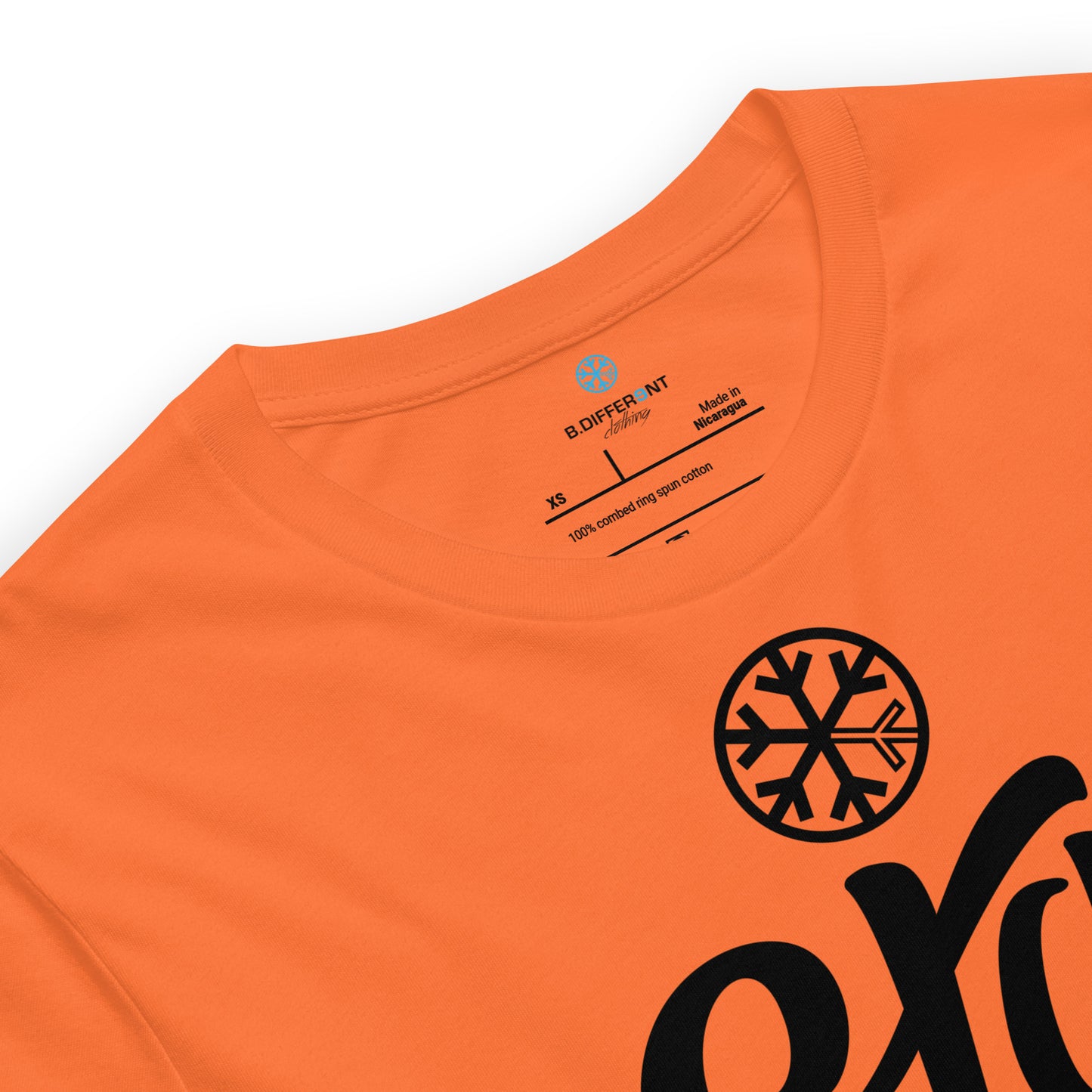 Orange-Stay Weird Tee from B.Different Clothing, collar, graffiti-inspired streetwear t-shirt