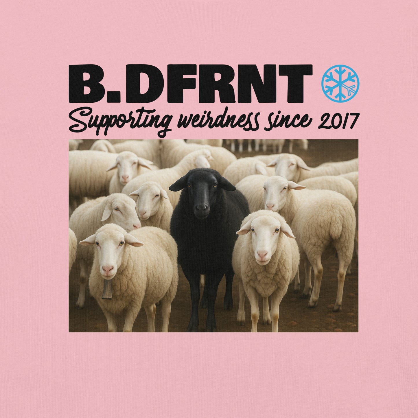 Pink-Black Sheep Tee from B.Different Clothing, graphic, graffiti-inspired streetwear t-shirt